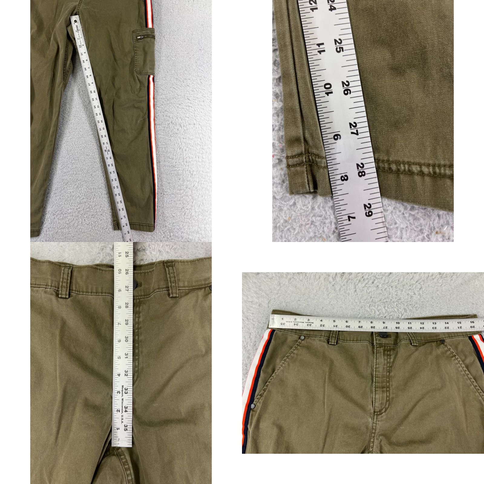Athleta Athleta Pants Womens 10 Green Cargo Side Stripe Cotton Lyocell Blend Zip 31x28 Size 32" / US 10 / IT 46 - 8 Thumbnail