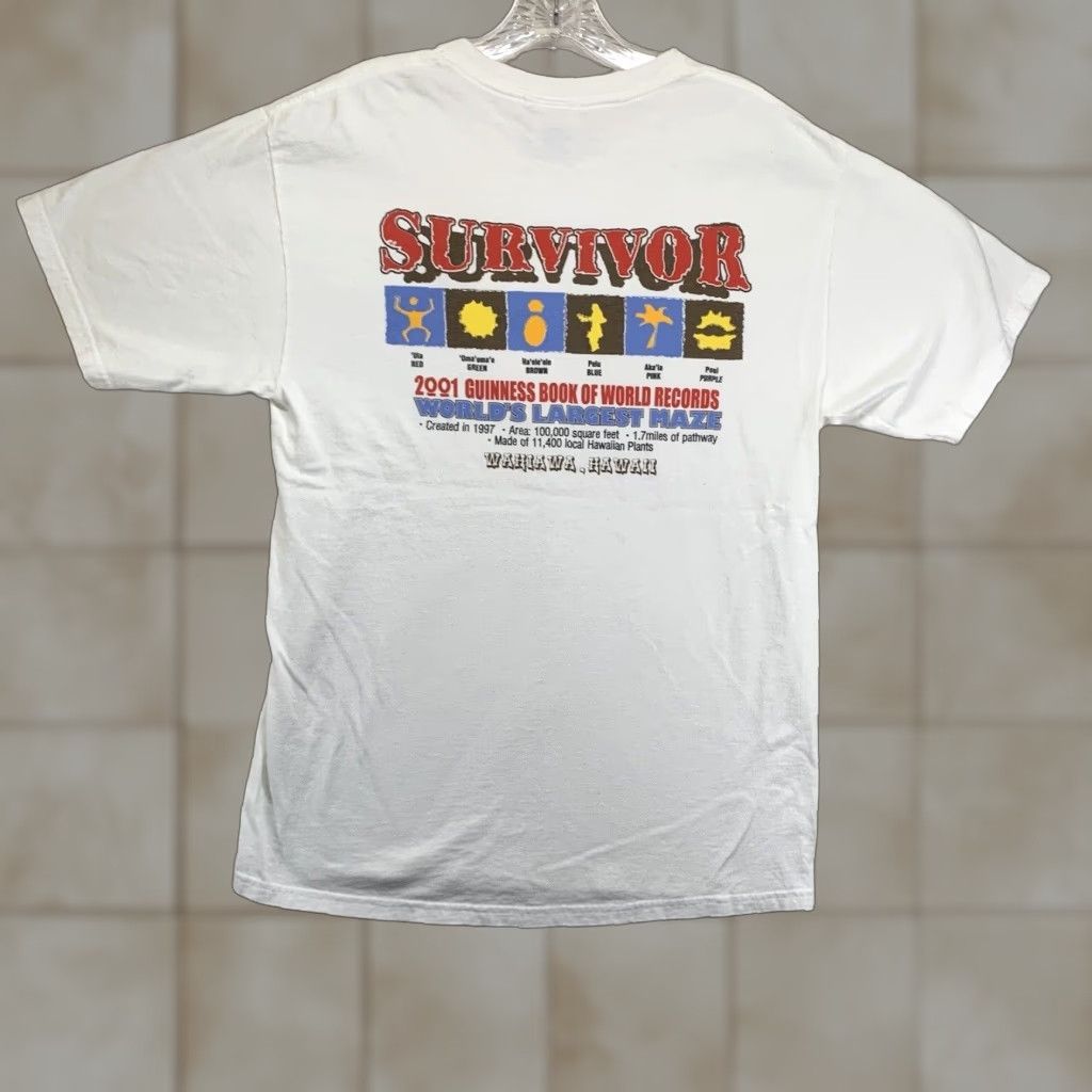 Vintage VINTAGE Survivor T Shirt Men Small Hawaii Wahiawa Maze 90s Y2K Graphic Tee Cotton Size US S / EU 44-46 / 1 - 1 Thumbnail
