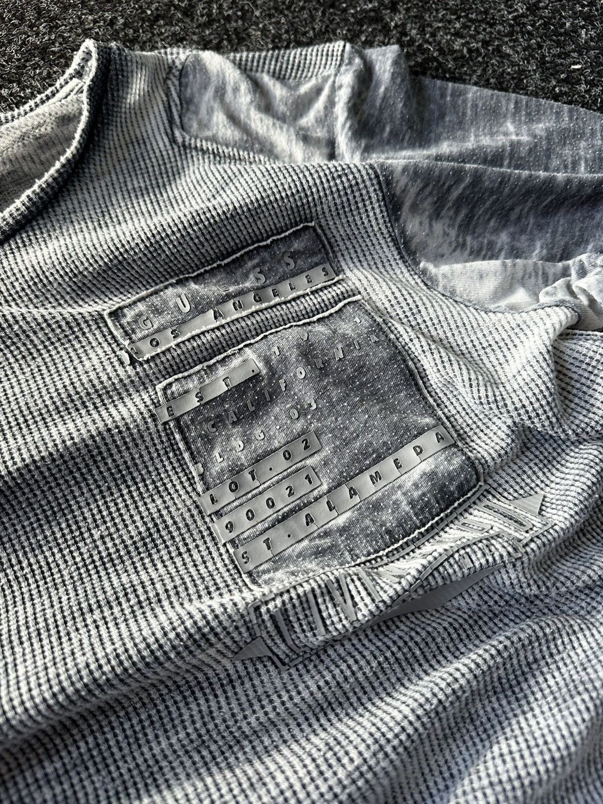 Guess 🚨Vintage GUESS CRAZY Big Logo Faded GRAY Y2K Opium RARE Size US L / EU 52-54 / 3 - 9 Thumbnail