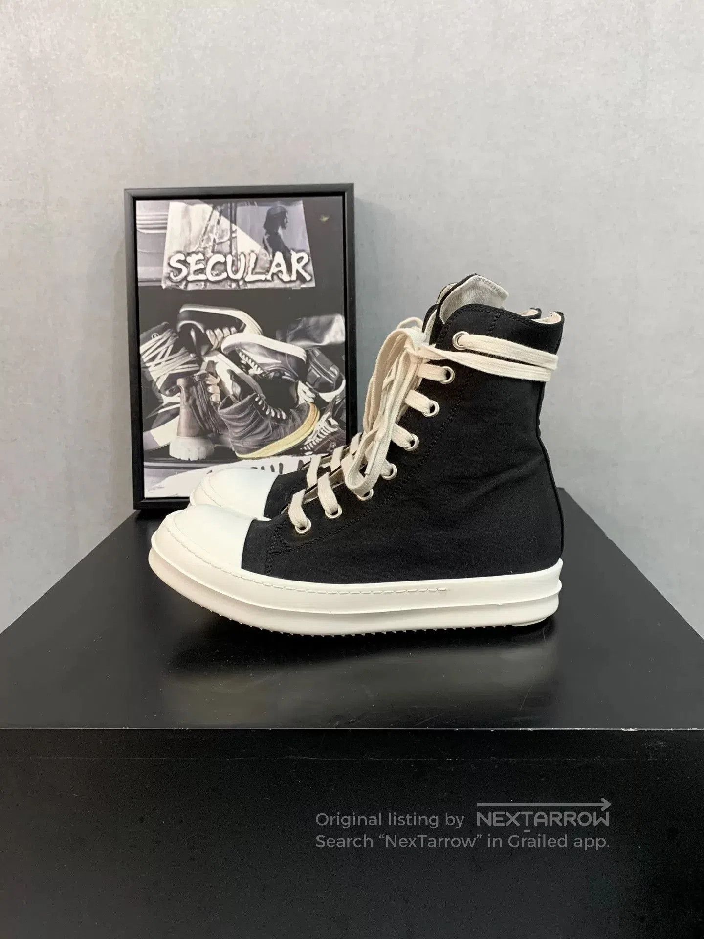 Rick Owens Drkshdw Rick Owens 19FW Satin Canvas High-Top. Size US 5.5 / IT 35.5 - 2 Thumbnail
