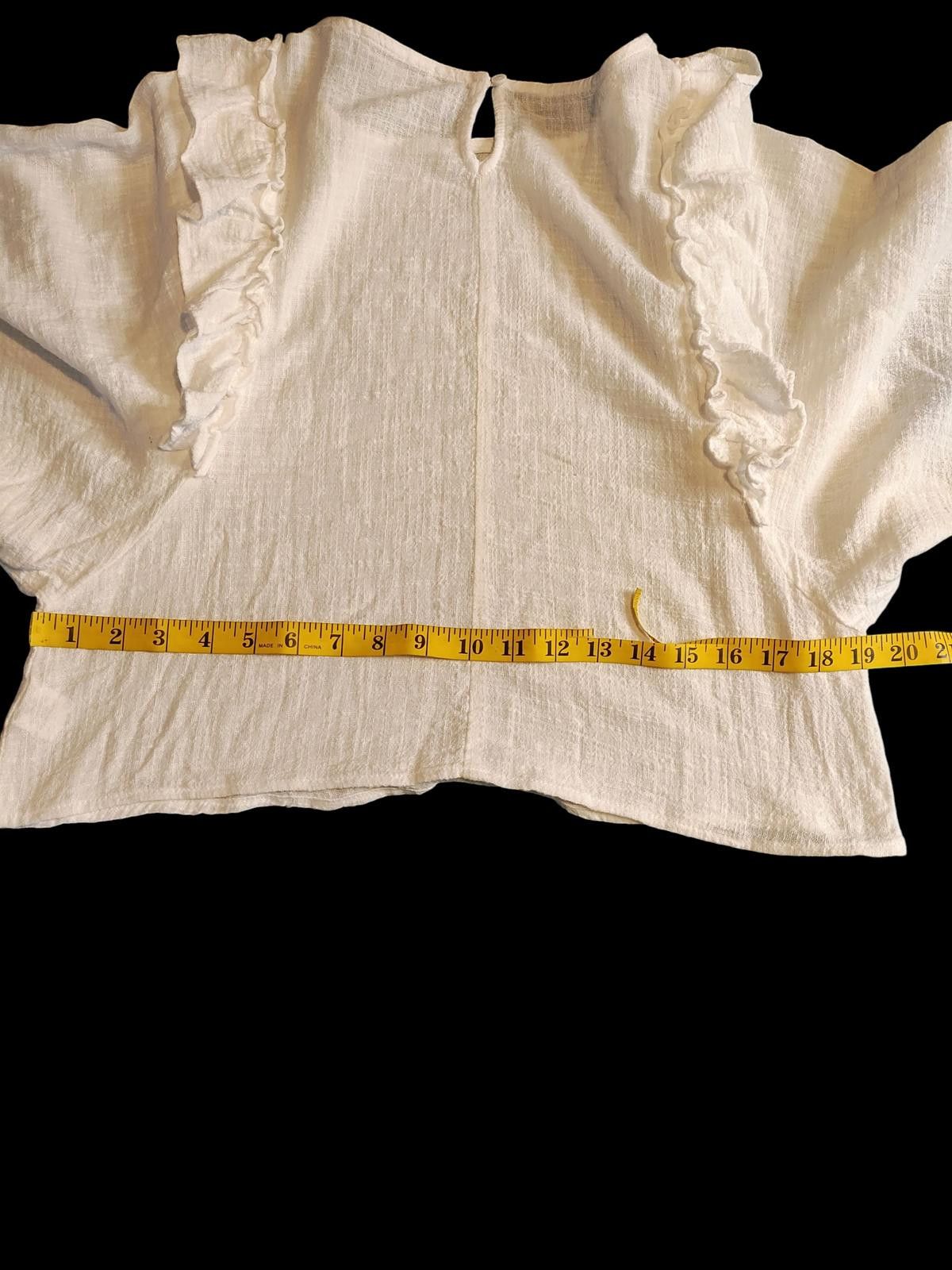 Other Favlux White Ruffle Sleeve Blouse - Women's Casual Top Size M / US 6-8 / IT 42-44 - 8 Thumbnail