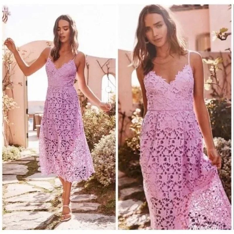 ASTR The Label NWT ASTR the Label Lace Fit & Flare Dress Light Orchid XL Size XL / US 12-14 / IT 48-50 - 1 Thumbnail