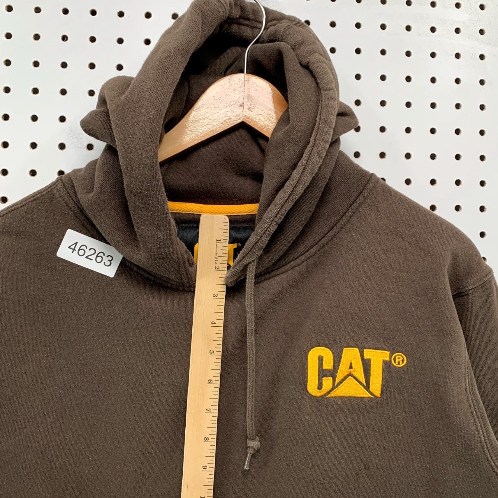 Vintage CAT Caterpillar Hoodie Mens Large Brown Heavyweight Workwear Grunge Cate? Size US L / EU 52-54 / 3 - 7 Thumbnail
