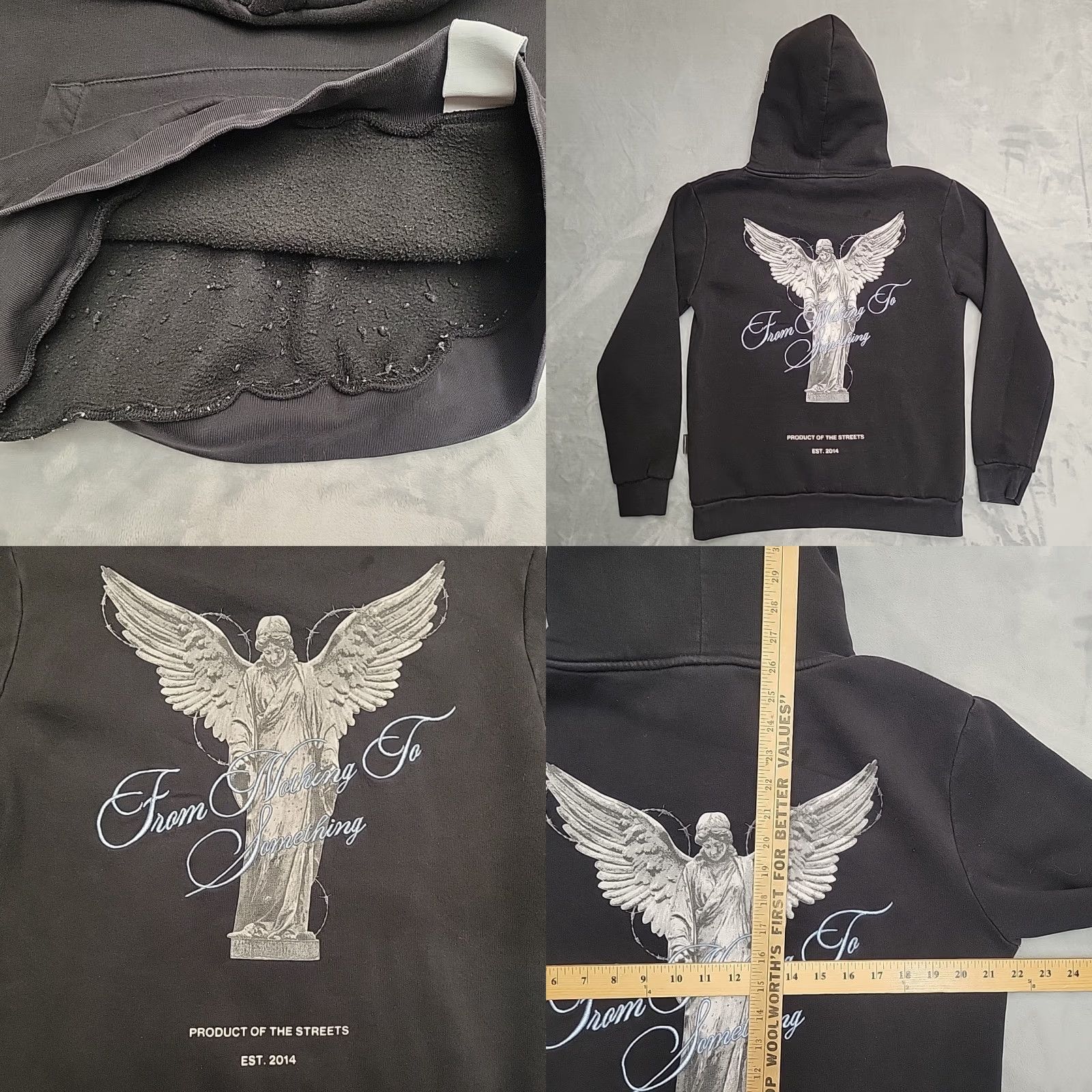 Hoodrich Hoodrich Hoodie Mens M Black From Nothing To Something Pullover Streetwear 90s Hip Hop Graphic Print Mens Size US M / EU 48-50 / 2 - 8 Thumbnail