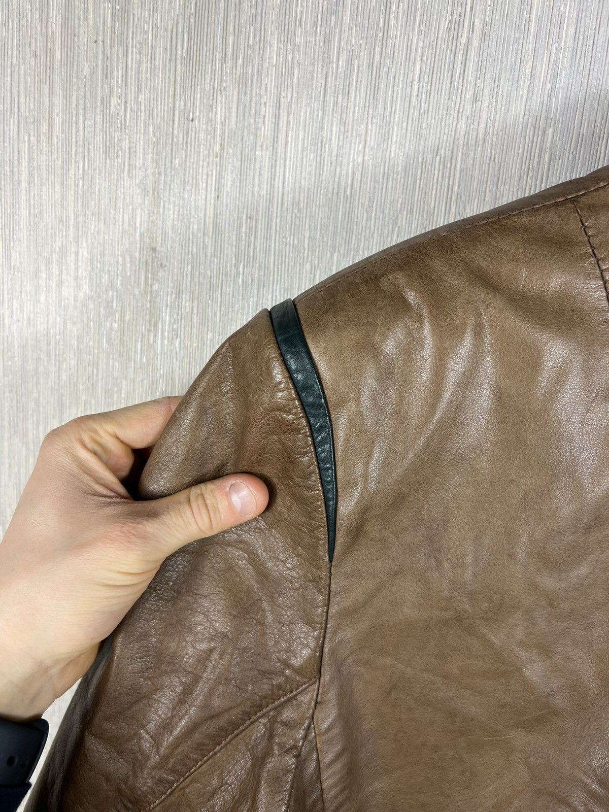 Vintage Vintage 70s genuine leather blazer jacket nordic retro Size US L / EU 52-54 / 3 - 18 Thumbnail