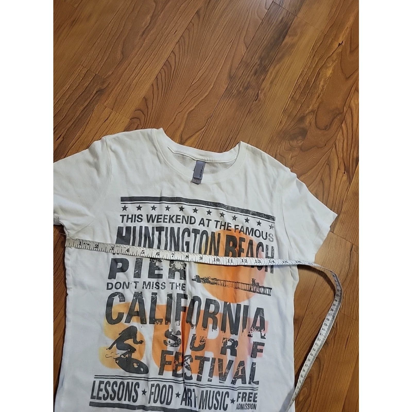 Next Level Next Level T-Shirt Womens Short Sleeve Huntington Beach Surf Festival White L, Beach, 32-34" chest, 200 char max Size L / US 10 / IT 46 - 4 Thumbnail