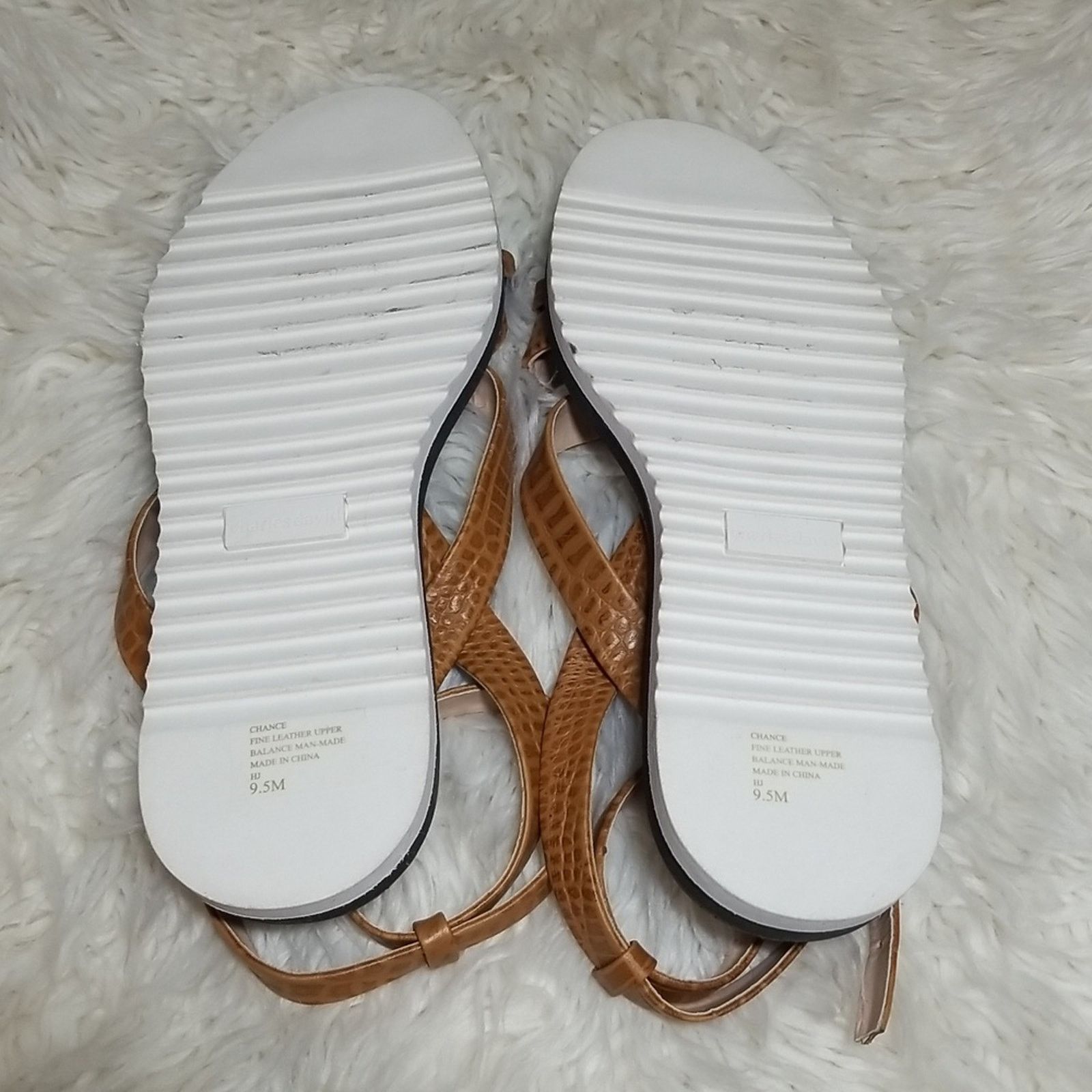 Other Charles David Chance Sandal Reptile Embossed Brown Leather Size US 9.5 / IT 39.5 - 5 Thumbnail
