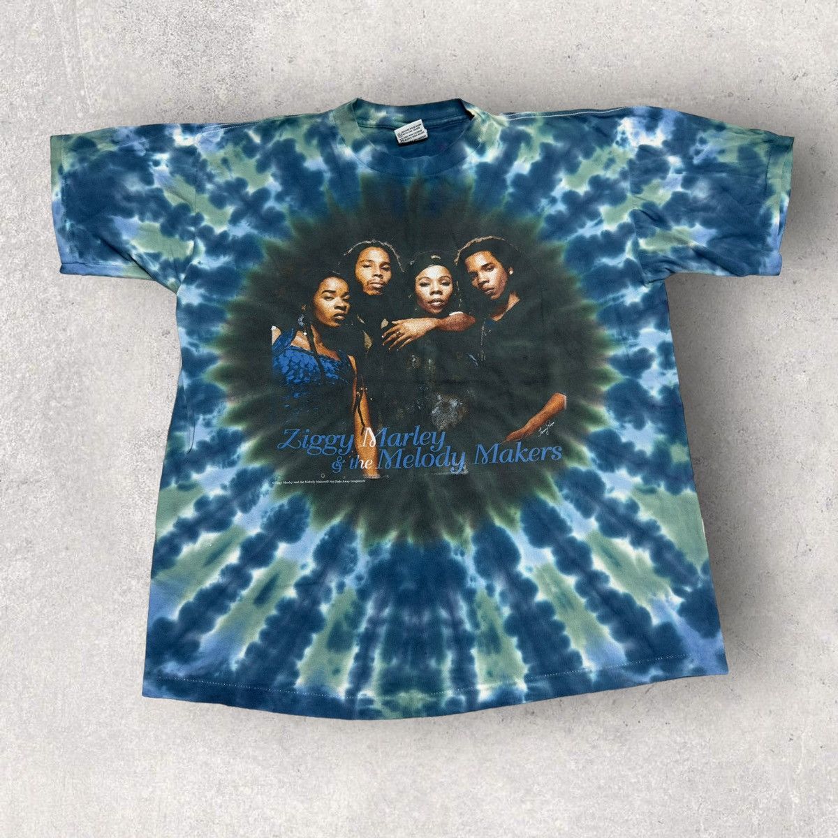 image of Band Tees x Vintage Ziggy Marley And The Melody Makers Tee in Tie Dye, Men's (Size XL)