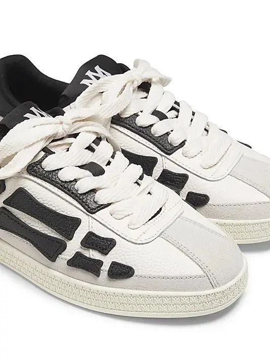Amiri o1s1wg110526 Pacific Bones Leather Low-Top Sneakers Size US 15 / EU 48 - 2 Thumbnail