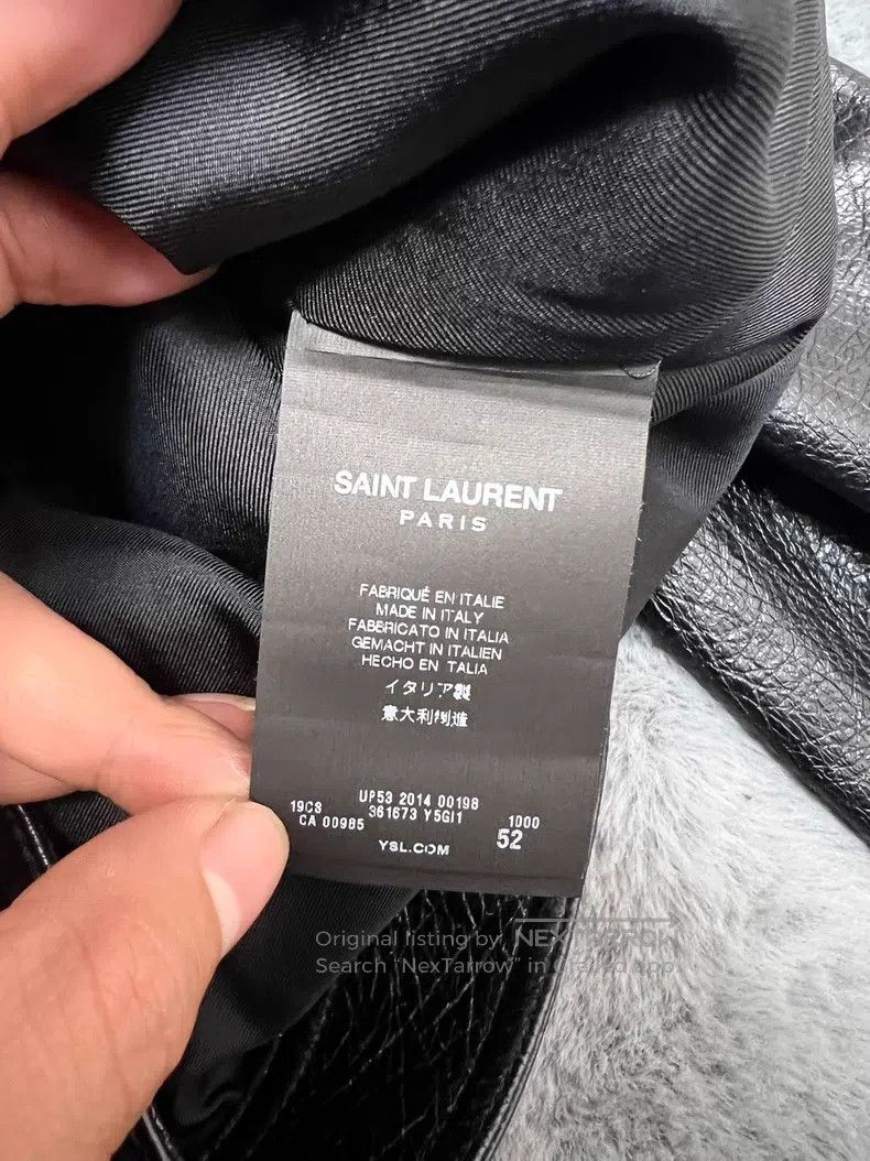 Saint Laurent Paris Saint Laurent Paris Wool Collar Lamb Leather Jacket with L Size US L / EU 52-54 / 3 - 5 Thumbnail