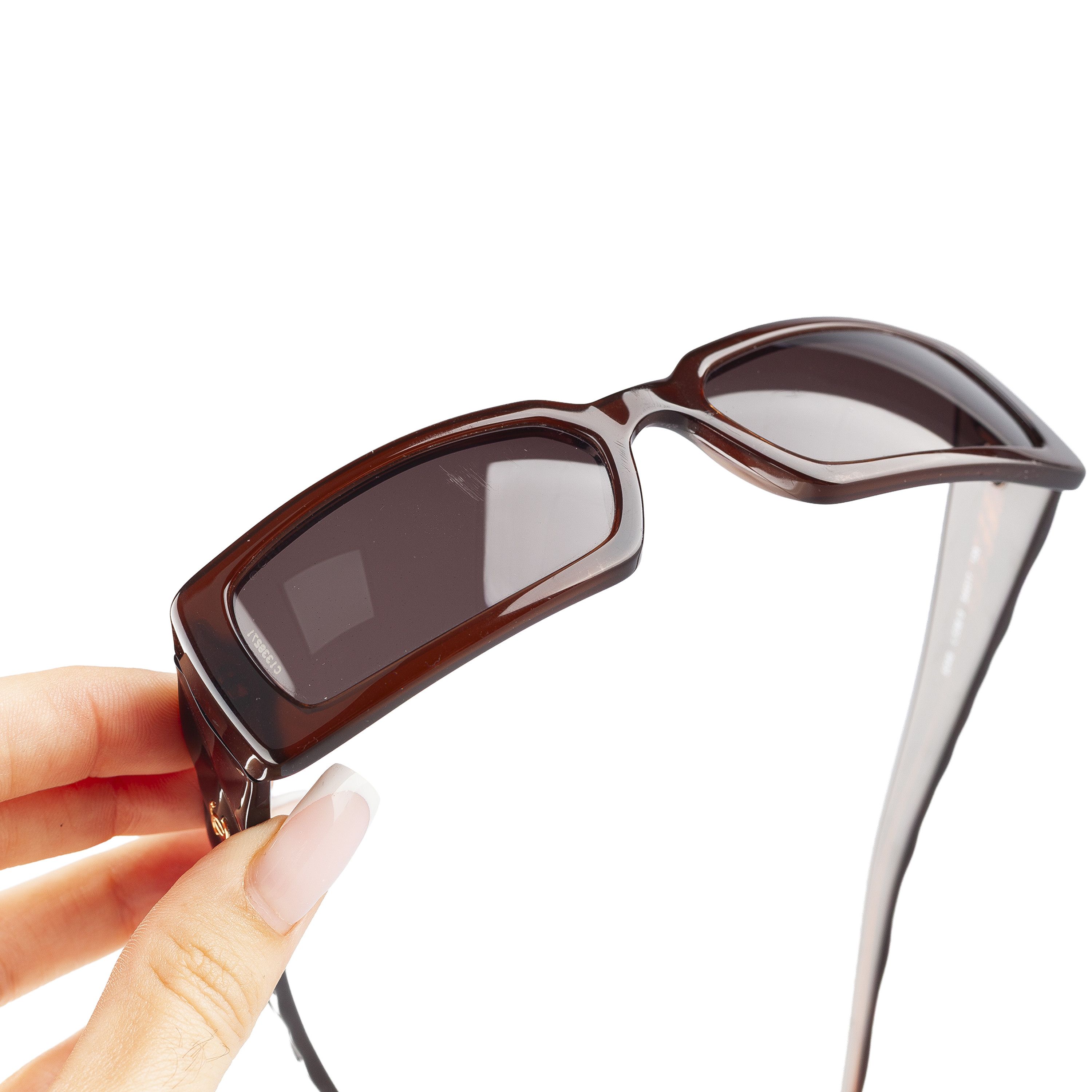 Chanel Sunglasses 5031 c.502/93 Havana Tortoise Sterling Silver w/ Brown Lenses Chanel 5046 Brown Rectangle Quilted Padded Arms Sunglasses main image 4