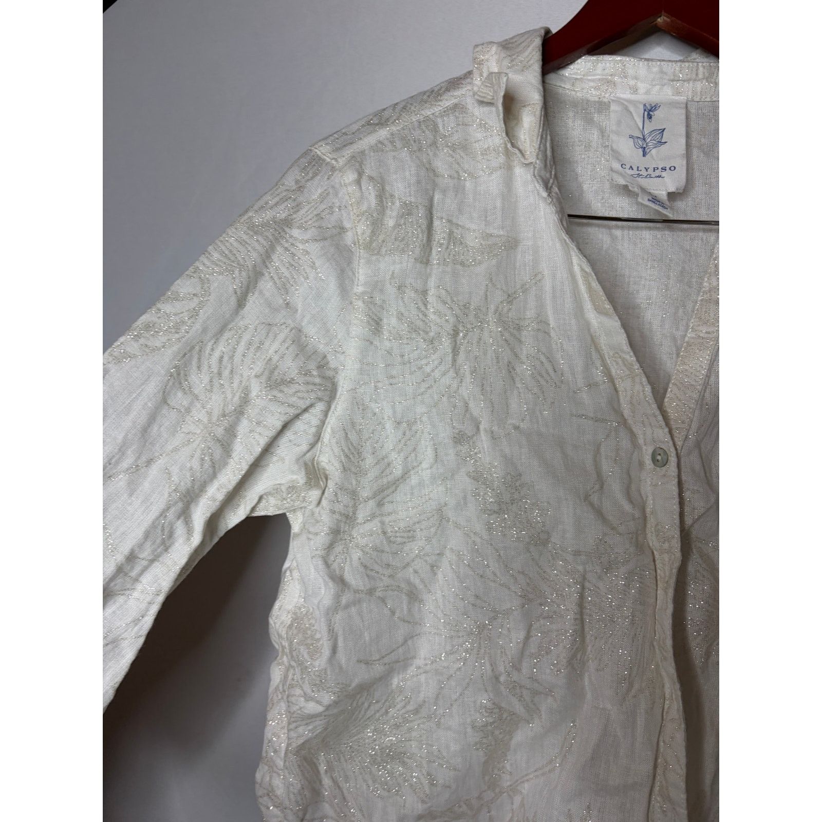Calypso St Barth Calypso St. Barth white 100% linen button down shirt M Size M / US 6-8 / IT 42-44 - 5 Thumbnail