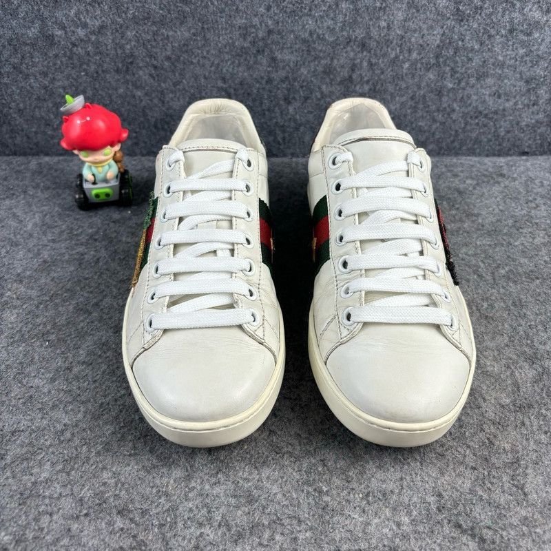 Gucci Gucci Ace Leather Sneakers with Pineapple Embroidery -2508 Size US 4.5 / IT 34.5 - 2 Thumbnail