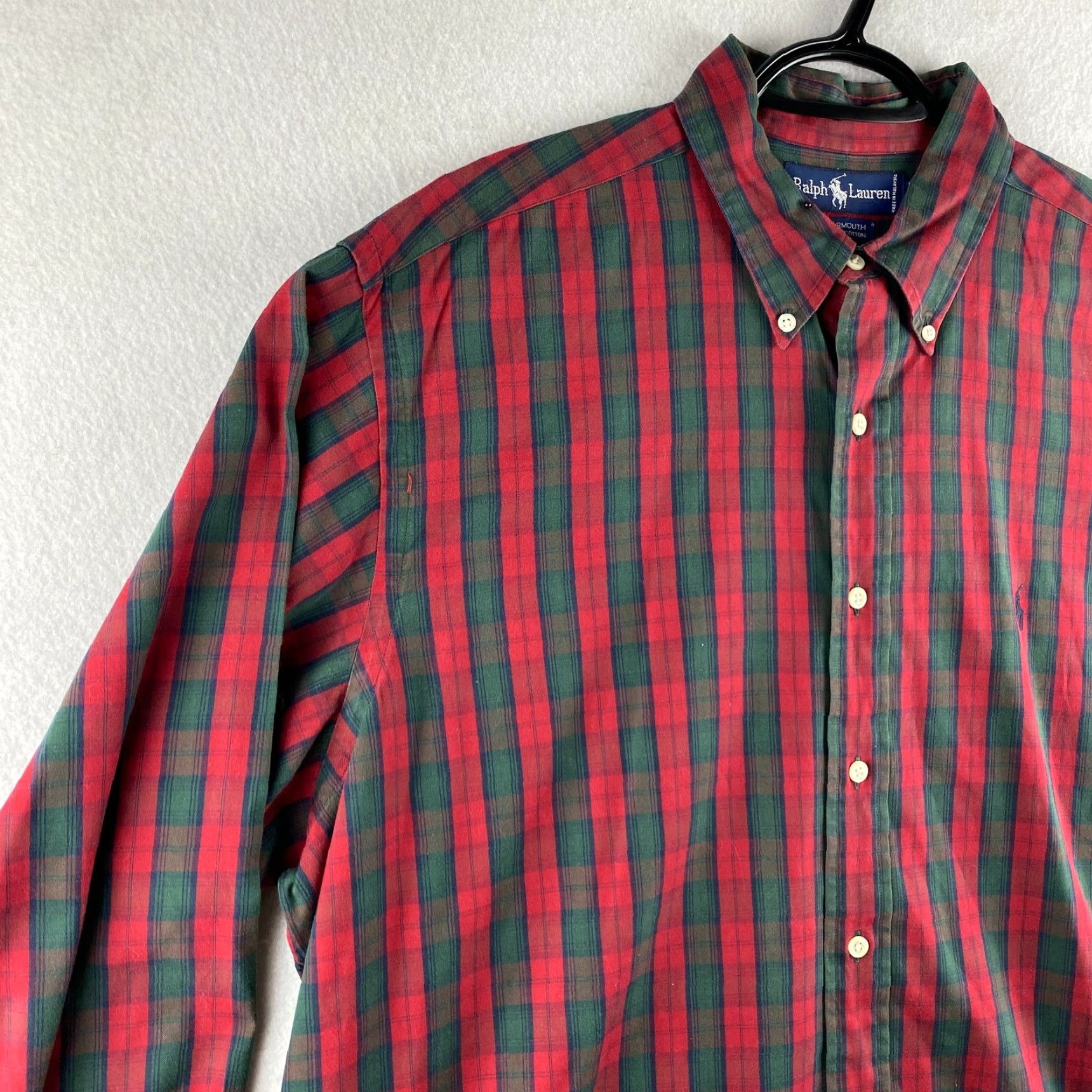 Polo Ralph Lauren VINTAGE Polo Ralph Lauren Shirt Mens 16 1/2 - 34 Red Button-Down Yarmouth Plaid Size US L / EU 52-54 / 3 - 6 Thumbnail