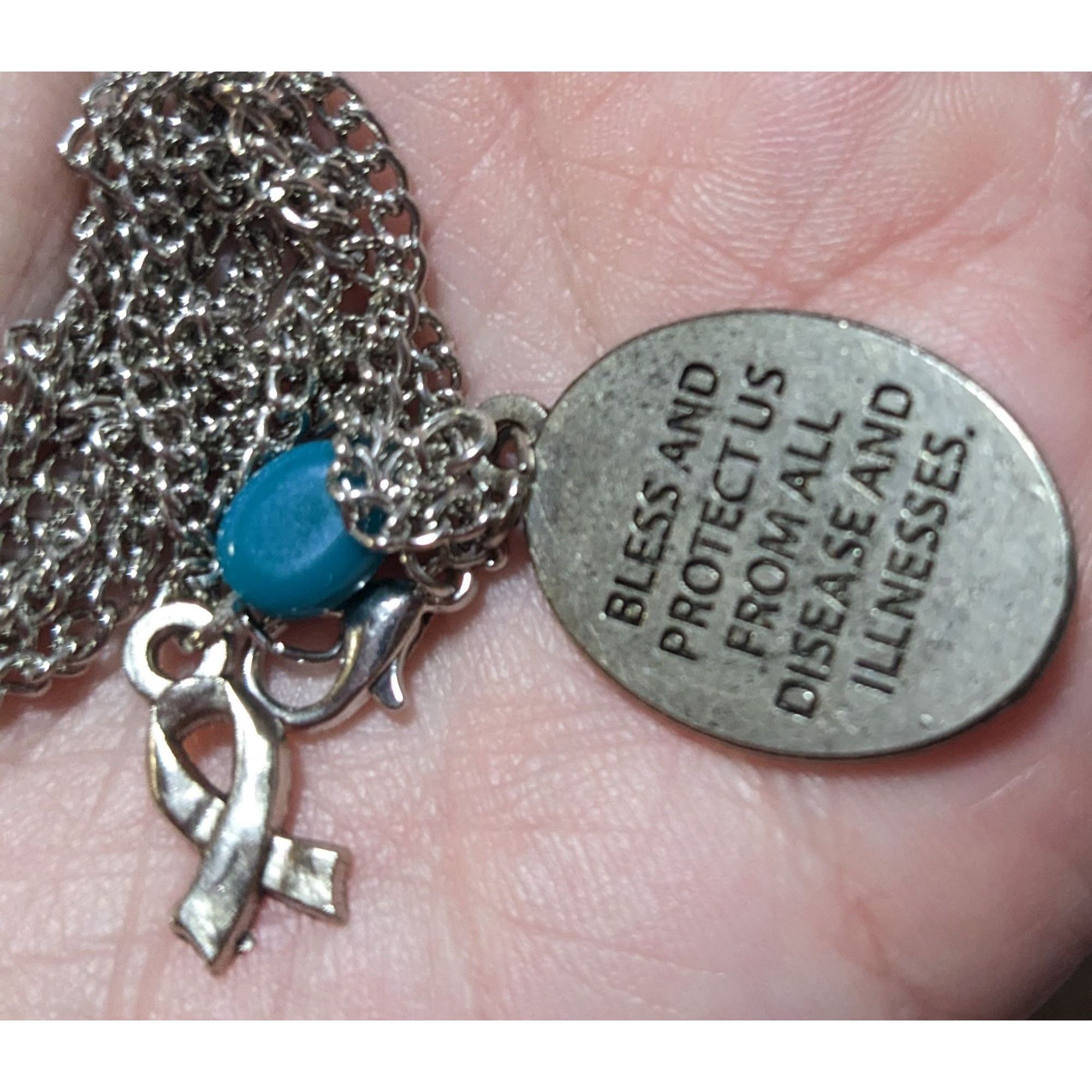 Other St. Peregrine Pray For Us Cancer Awareness Charm Necklace Size ONE SIZE - 7 Thumbnail