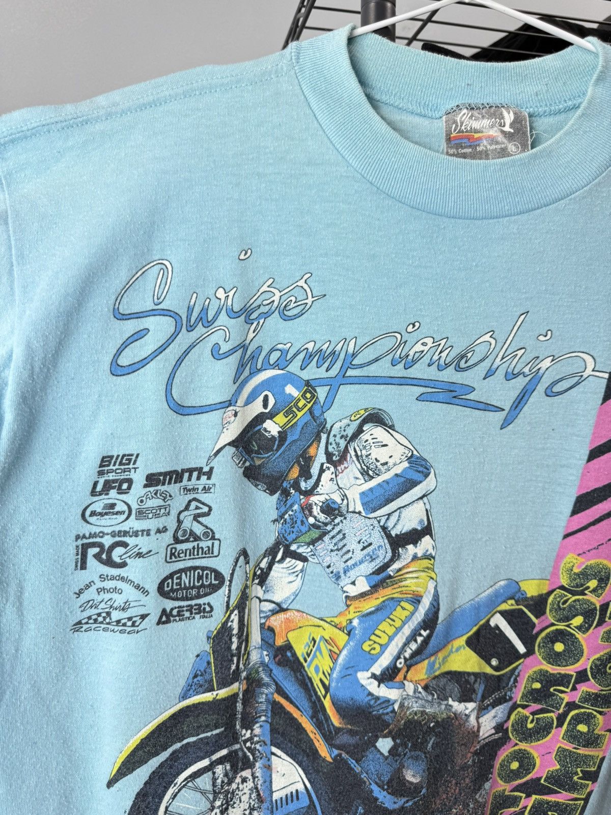 Vintage 80-90’s Vintage Motocross Championships Racing T Shirt Size US L / EU 52-54 / 3 - 4 Thumbnail