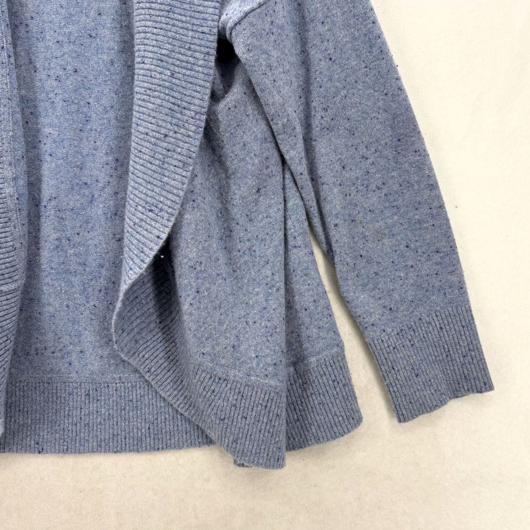 Lands' End Lands' End Cardigan Sweater Womens M Blue 100% Cashmere Open Front Knit Cozy Size M / US 6-8 / IT 42-44 - 3 Thumbnail