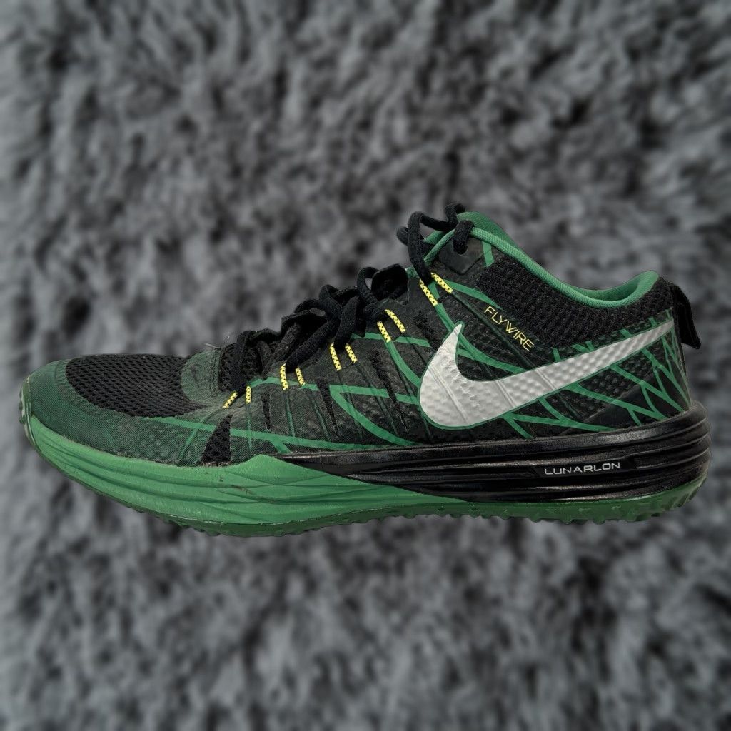 Nike Nike Lunar TR1 NGR Shoes Men 10 Oregon Ducks Green Black Lunarlon Sneakers 654283-037 Mens Athletic Duck 2014 Size US 10 / EU 43 - 1 Thumbnail