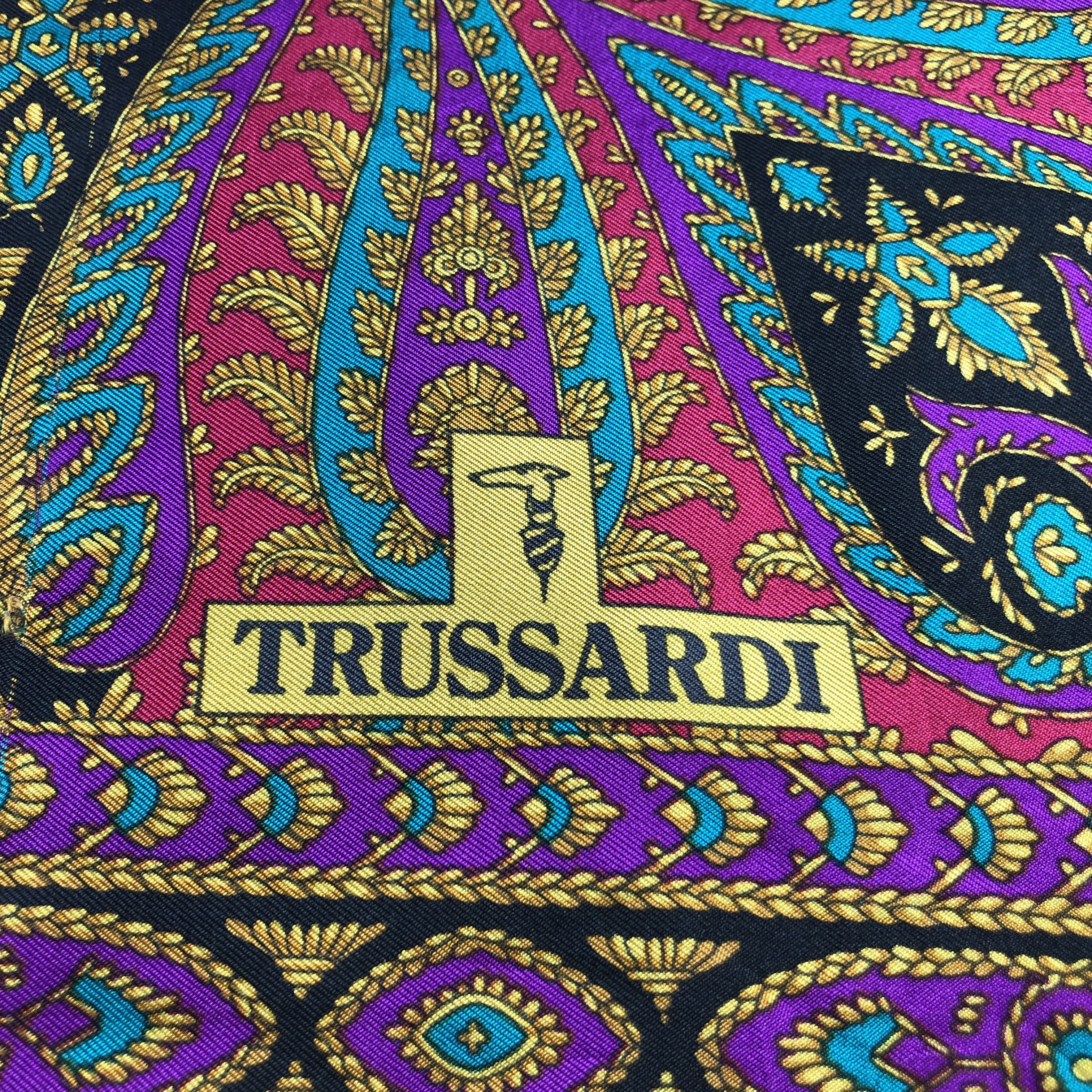 Trussardi Vintage Trussardi Paisley Silk Scarf M1263 Size ONE SIZE - 4 Thumbnail