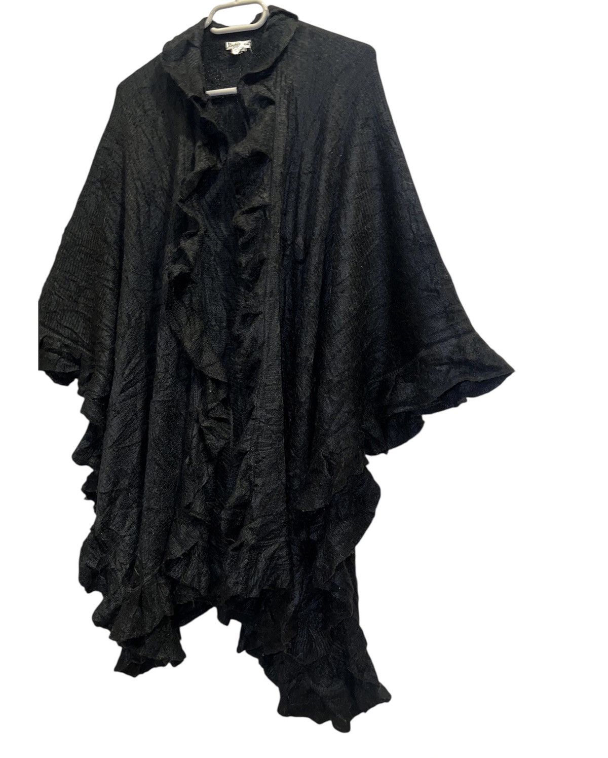 Japanese Brand Black grunge knit poncho 👾🪶 Size ONE SIZE - 5 Thumbnail