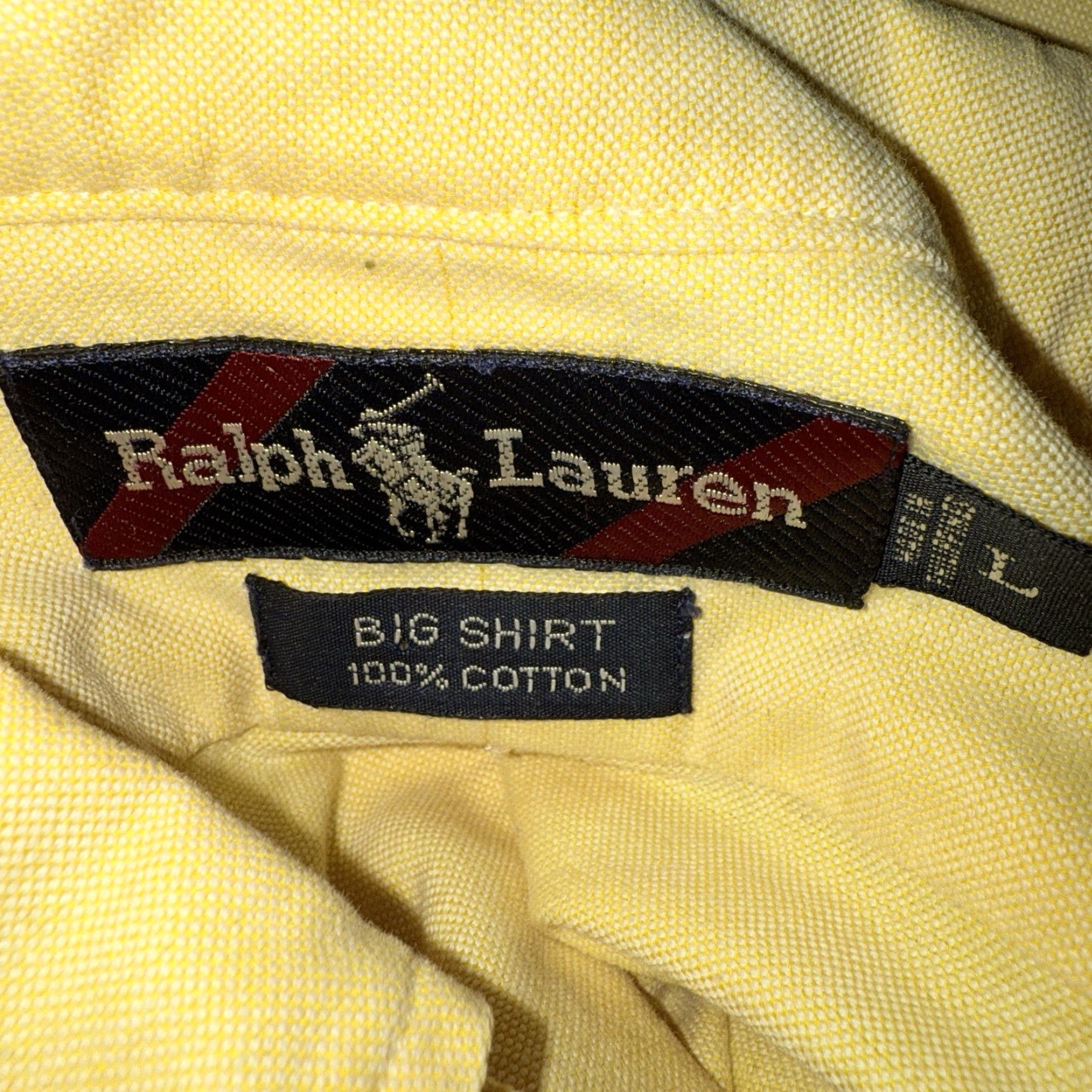 Ralph Lauren VINTAGE Ralph Lauren Men's Cotton Long Sleeve Button-Down Shirt Size Large Yellow Casual Size US L / EU 52-54 / 3 - 4 Thumbnail