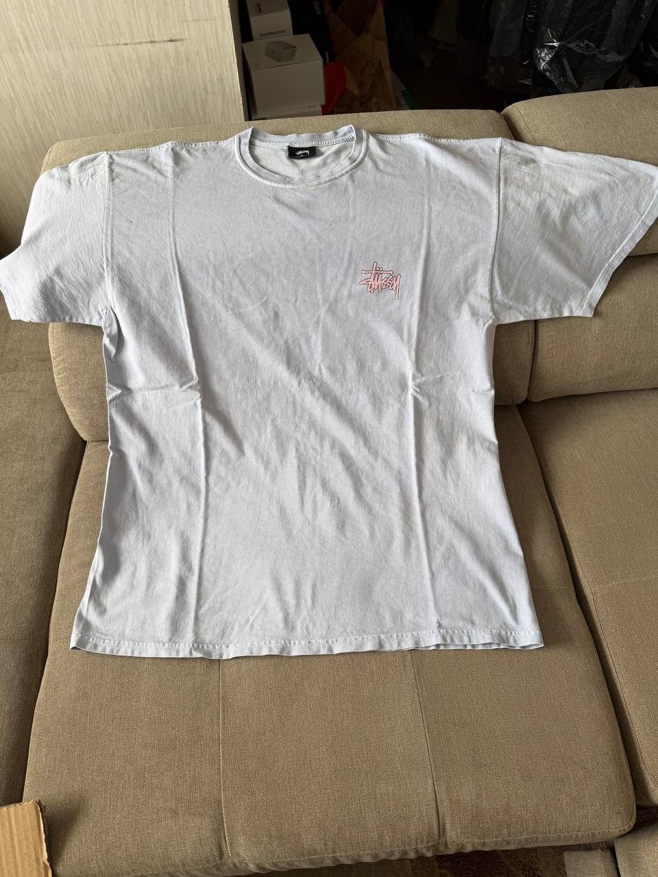 Stussy Stussy baby blue t-shirt oversize Size US XL / EU 56 / 4 - 3 Thumbnail