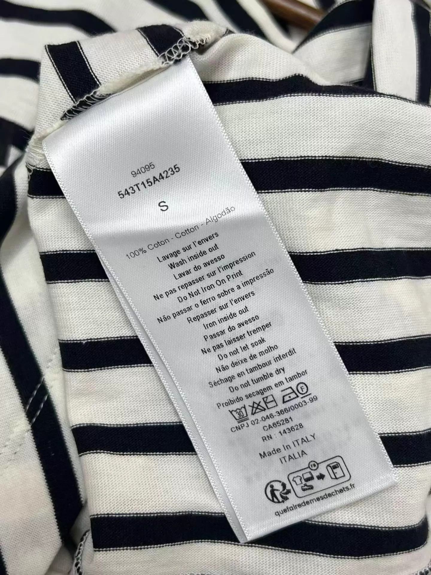 Christian Dior Monsieur Dior 25SS asymmetric stripe logo short tee NWT S Size S / US 4 / IT 40 - 4 Thumbnail