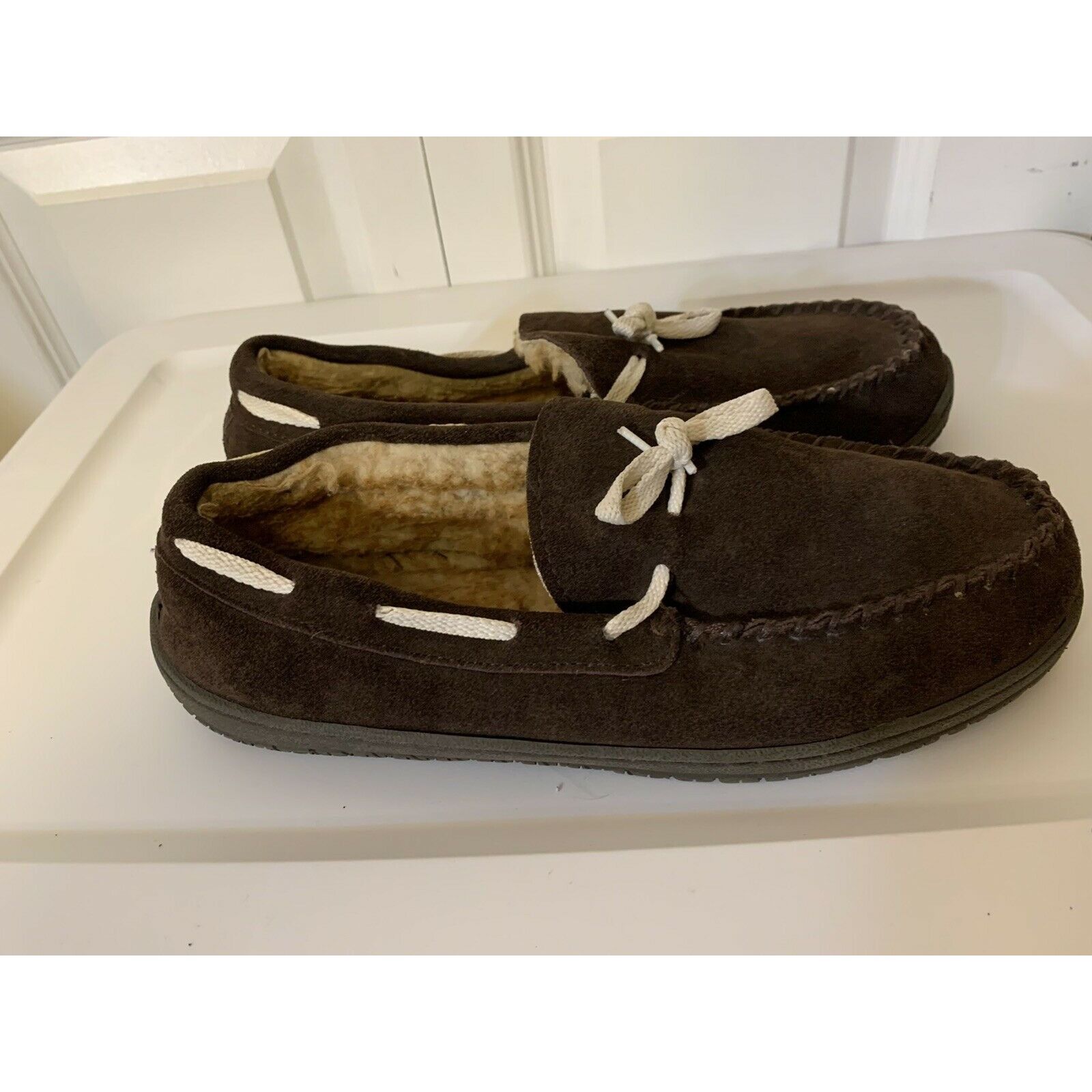 Florsheim Florsheim Men’s Sz 9M Cozzy Tie Chocolate Moccasin Slippers Size US 9 / EU 42 - 6 Thumbnail