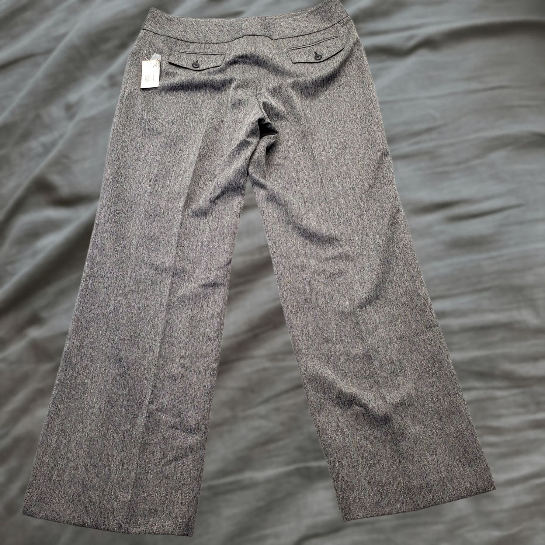 Jones New York Jones New York Pants Womens 12 Gray Herringbone Professional Career High Waist Dress Pants Size 34" / US 12 / IT 48 - 1 Thumbnail