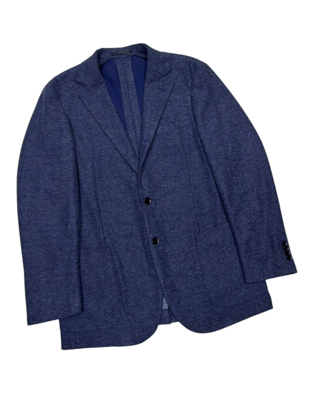 Issey Miyake Vintage Christian Orani “Classic Navy Textured Blazer” Size US M / EU 48-50 / 2 - 7 Thumbnail