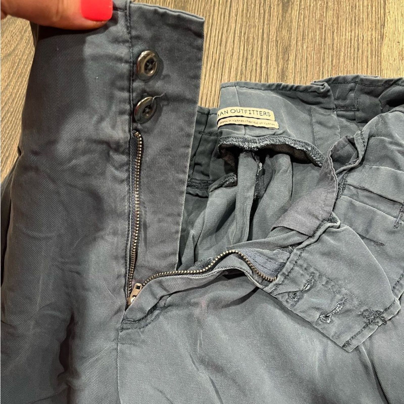 Urban Outfitters Urban Outfitters Paperbag Pants Wide Leg Blue Medium Size 29" - 9 Thumbnail