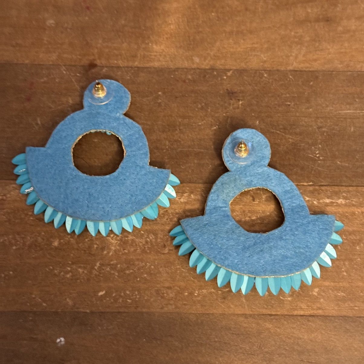 Other Bohemian turquoise beaded fringe hoop statement earrings Size ONE SIZE - 3 Thumbnail