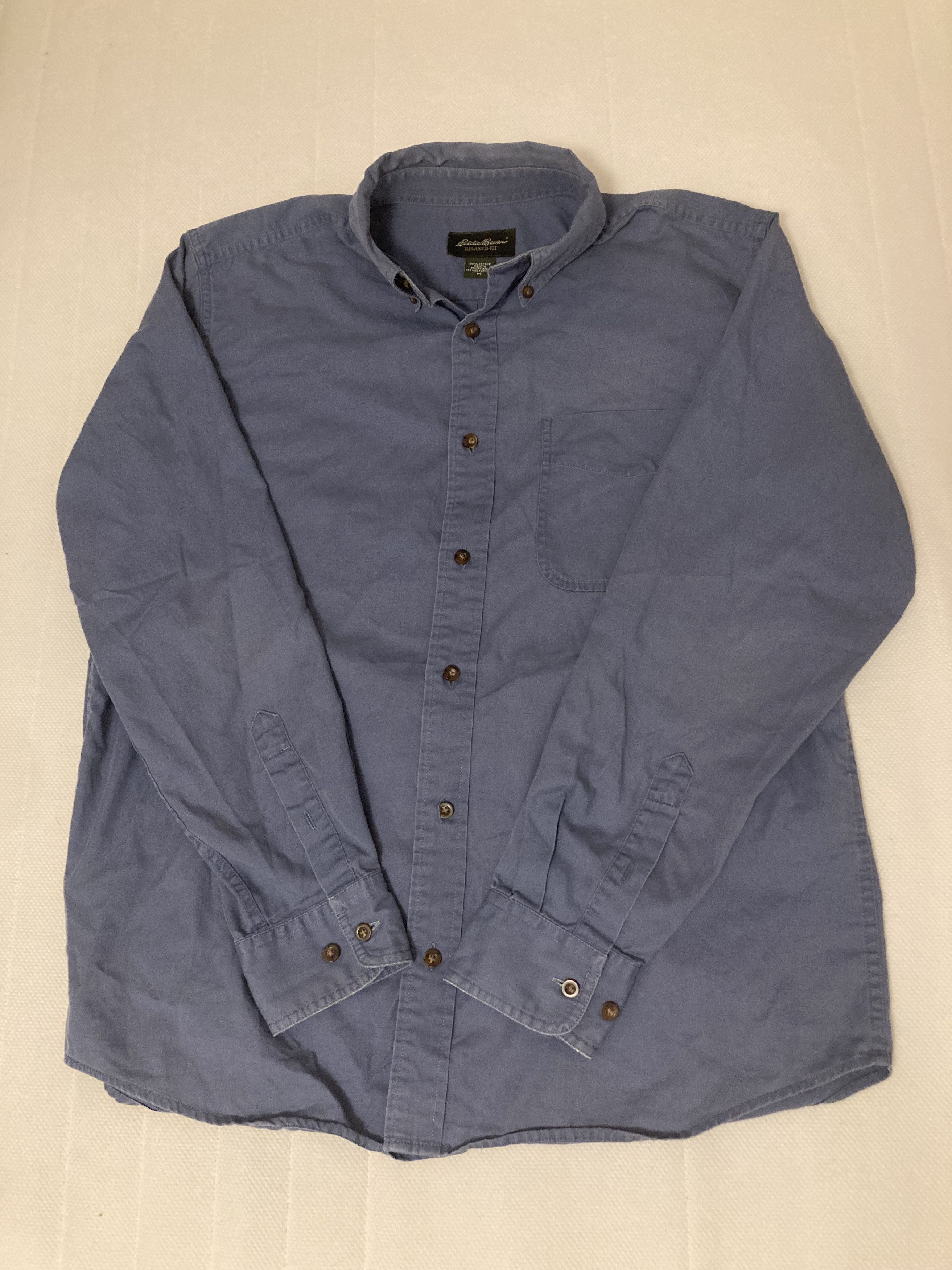 Eddie Bauer Eddie Bauer Relaxed Fit Blue Button Up Shirt Size US L / EU 52-54 / 3 - 3 Thumbnail