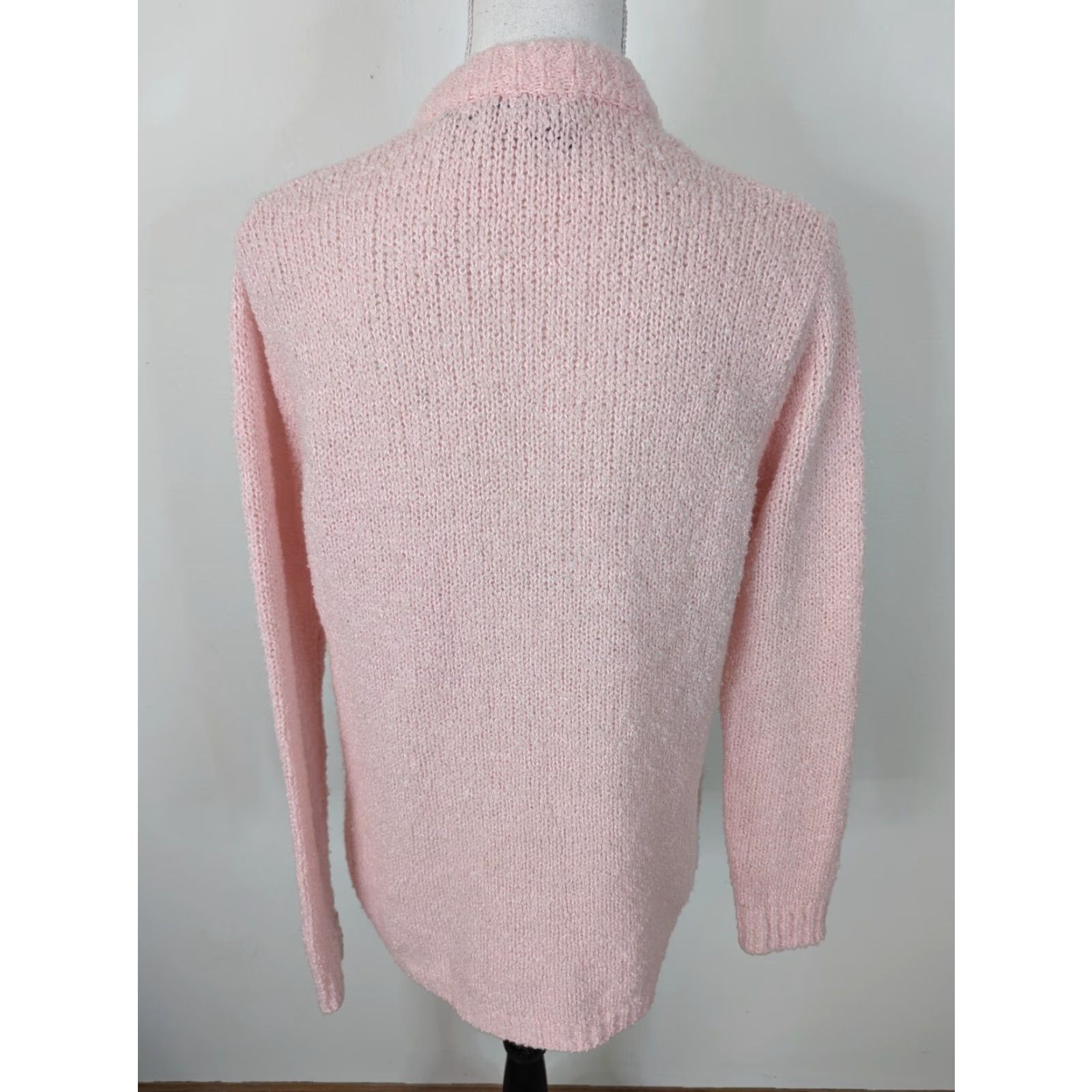 Pinko VINTAGE Pink Sweater Cardigan Womens S6W Open Front 80s 90s Casual Knit Autonomous Size S / US 4 / IT 40 - 3 Thumbnail