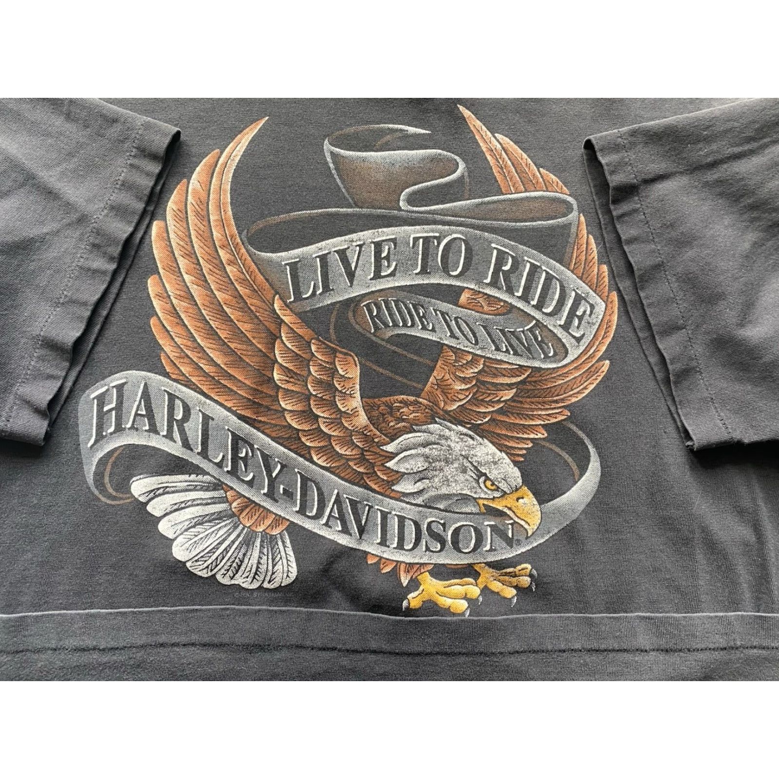 Harley Davidson VINTAGE Harley-Davidson Shirt Men’s L Black Short Sleeve T-Shirt Electric City Scranton Eagle 90s Motorcyclist Mens Size US L / EU 52-54 / 3 - 2 Thumbnail