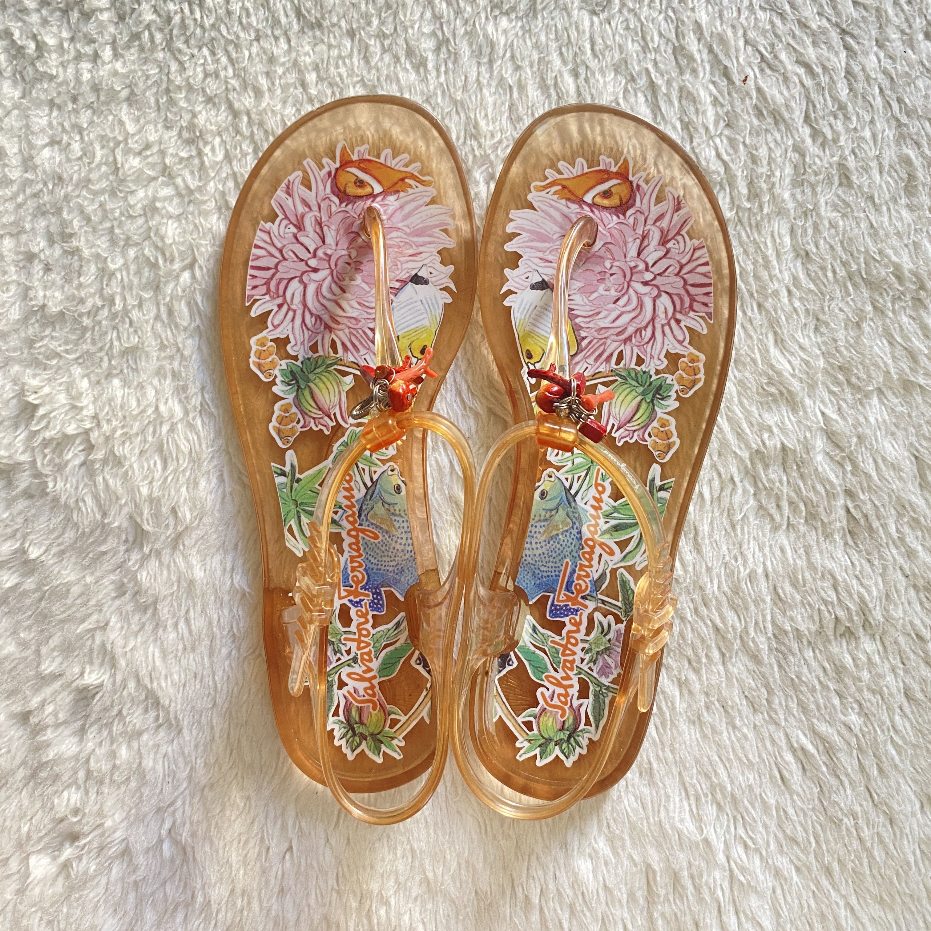 Salvatore Ferragamo Salvatore Ferragamo Jelly Thong Sandals - Size 7 Size US 7 / IT 37 - 1 Thumbnail