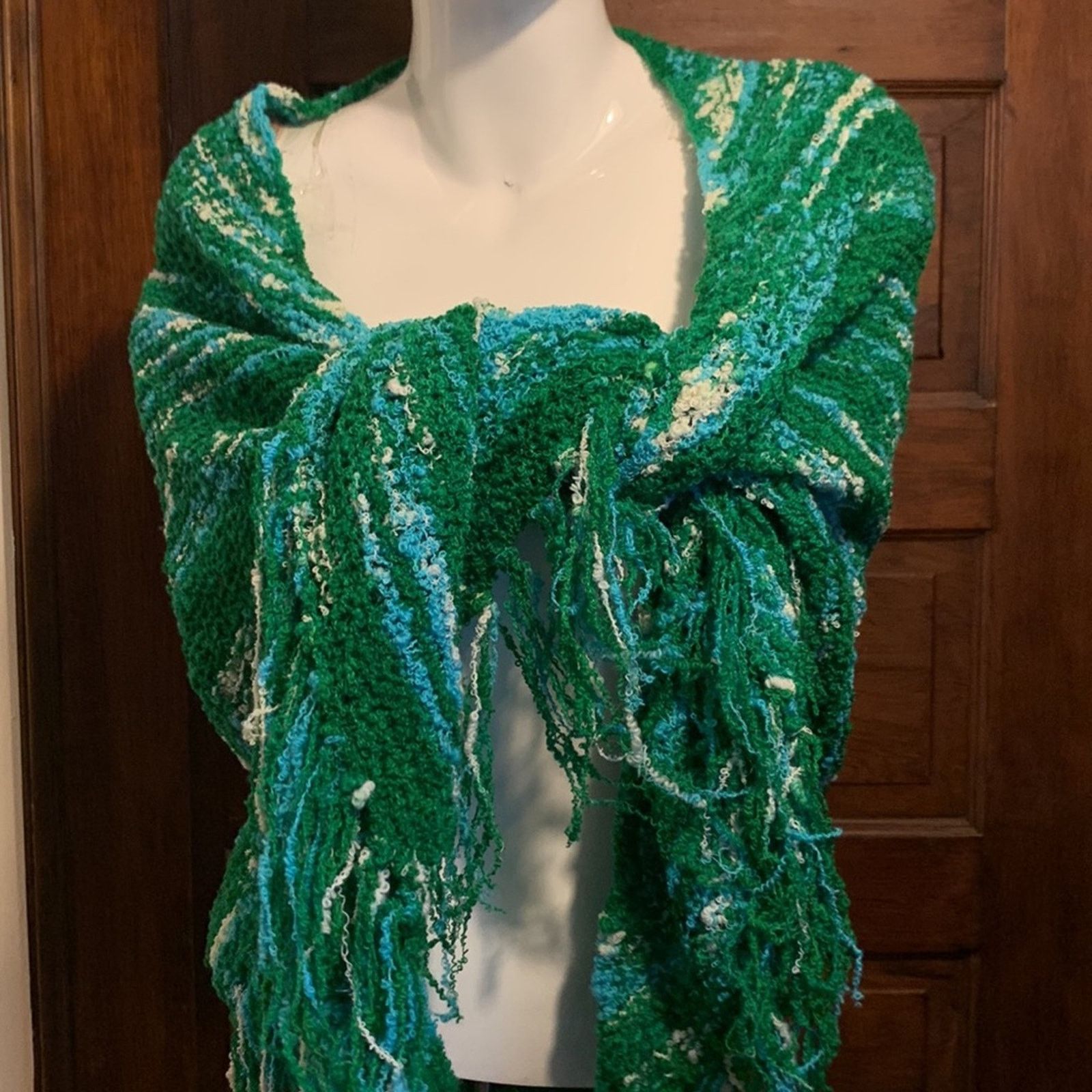 Handmade Handmade knit crochet bouclé shawl scarf wrap PONCHO Size ONE SIZE - 9 Thumbnail