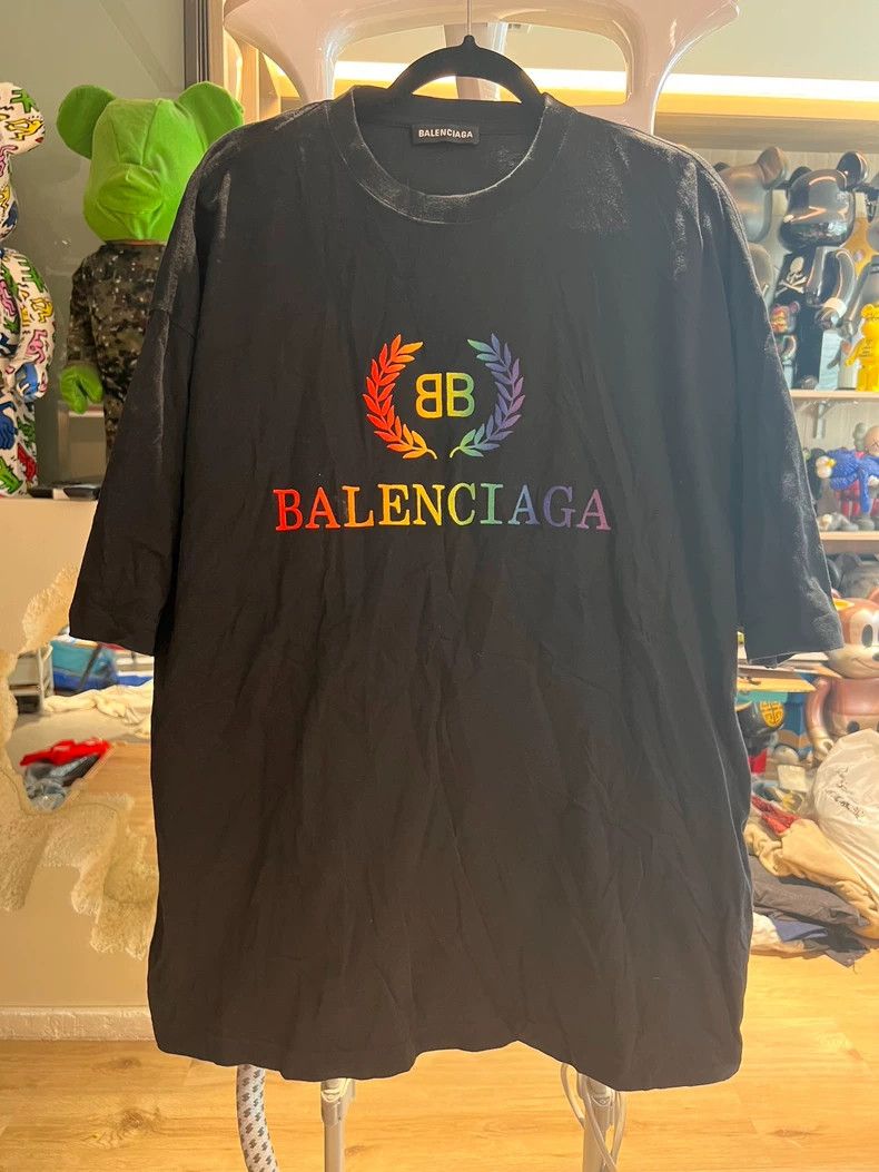 Balenciaga Balenciaga BB Rainbow Wheat Pattern Short Sleeve Size US S / EU 44-46 / 1 - 1 Thumbnail