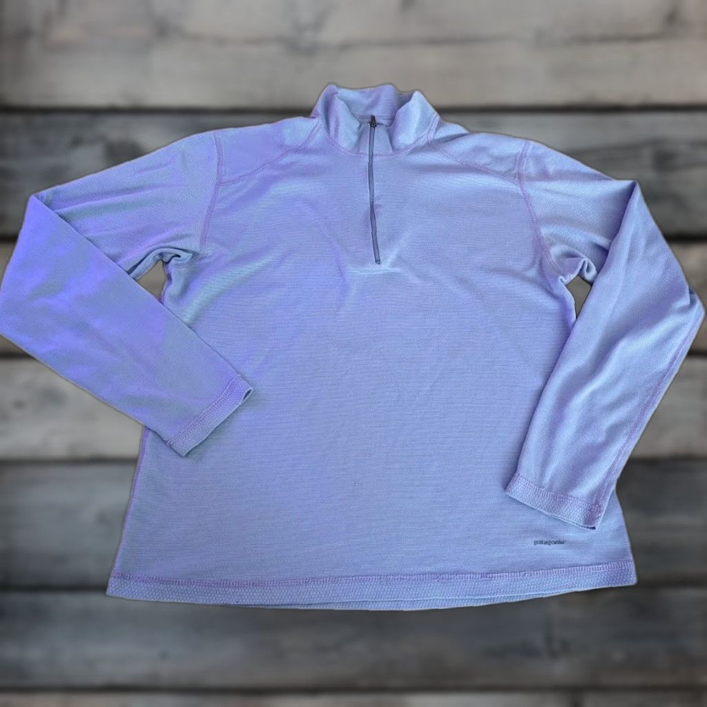 Patagonia Patagonia Pullover Women L Light Blue Capilene Baselayer Quarter Zip Size L / US 10 / IT 46 - 1 Thumbnail