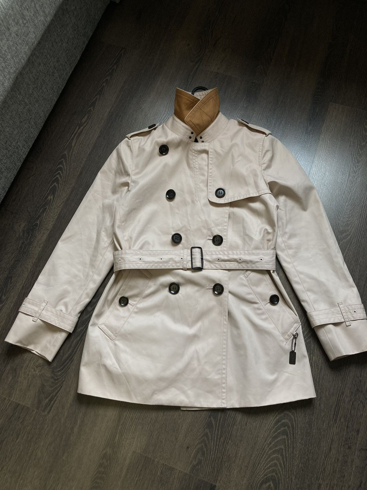 Coach × Designer Coach New York Women Waterproof Beige Trench Coat Belt S Size S / US 4 / IT 40 - 7 Thumbnail