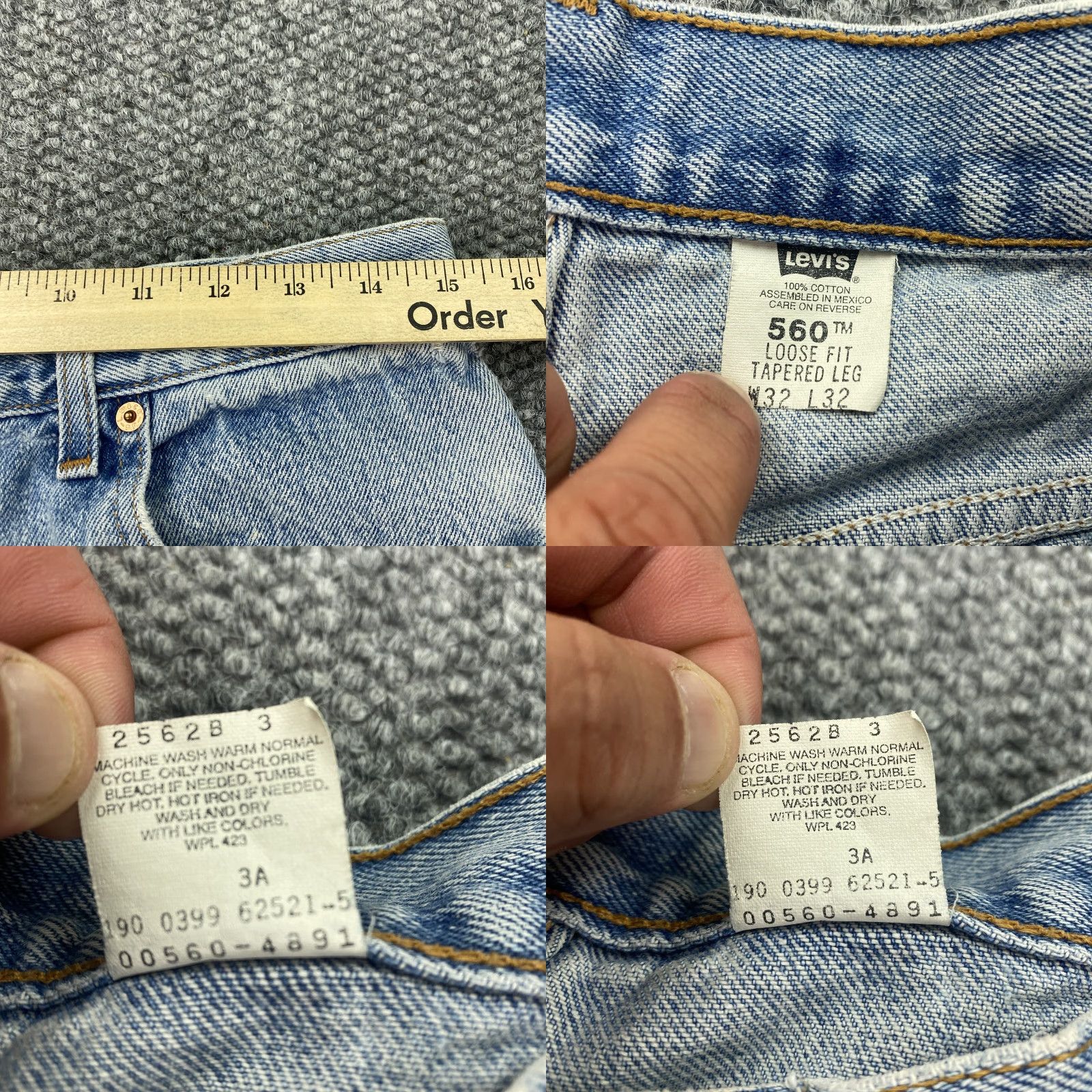 Levi's VINTAGE Levi's 560 Jeans Men 32x30 Casual Relaxed Fit Denim Distressed 90s Y2K Grunge Size US 32 / EU 48 - 8 Thumbnail