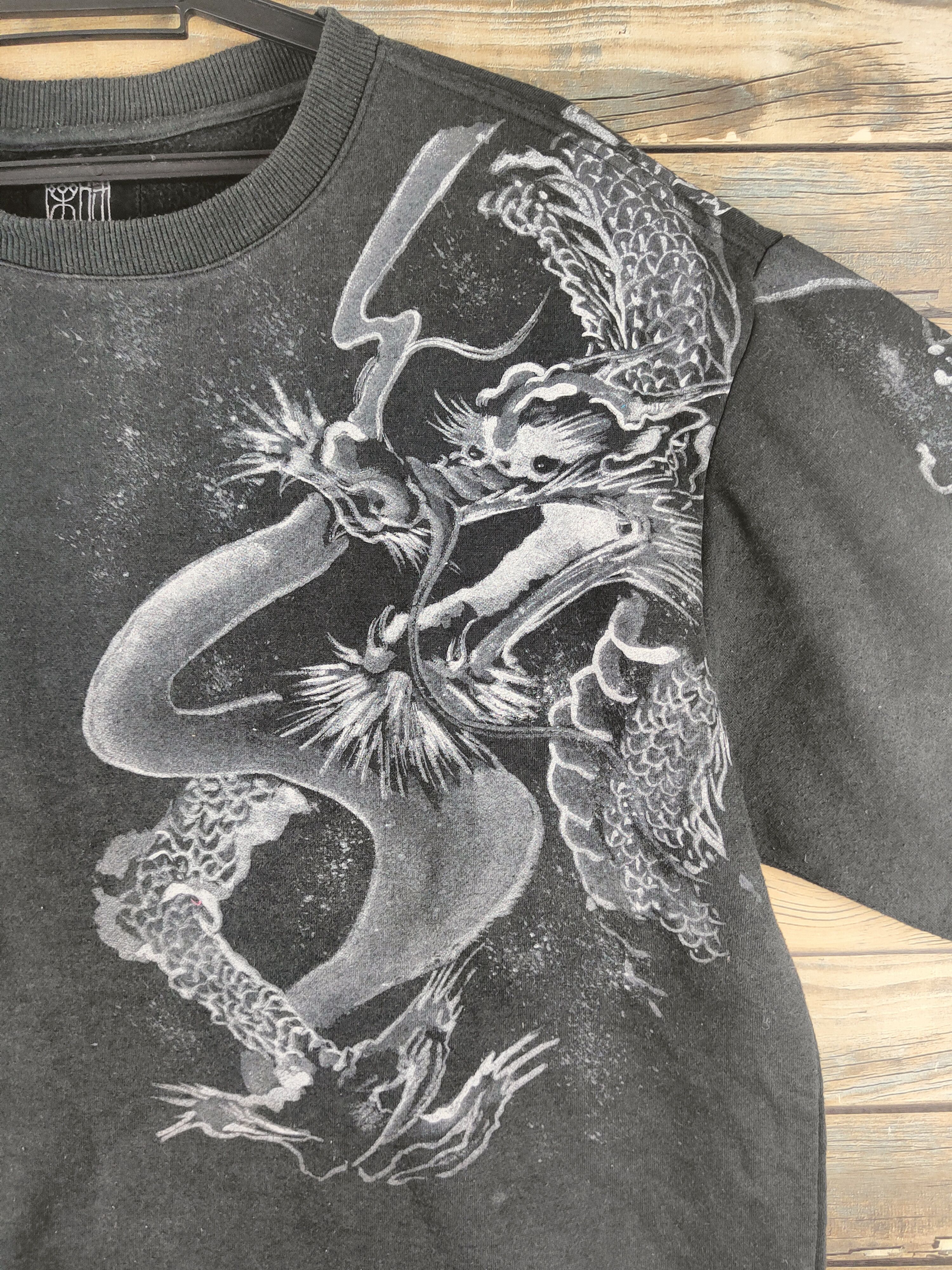 Japanese Brand DL Juraku Black Dragon Sweatshirts #46-029 Size US XL / EU 56 / 4 - 3 Thumbnail