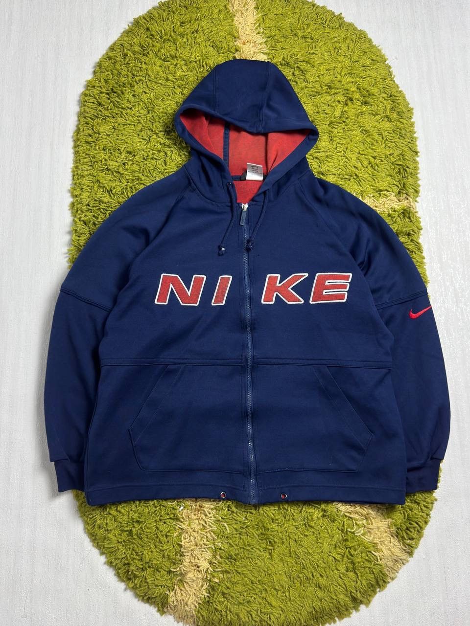 Vintage Nike Big Center Logo Zip Up Hoodie Swoosh 90s