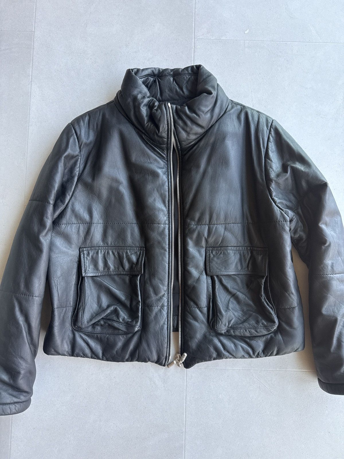 Rhude Rhude black leather puffer jacket sz L Size US L / EU 52-54 / 3 - 1 Thumbnail