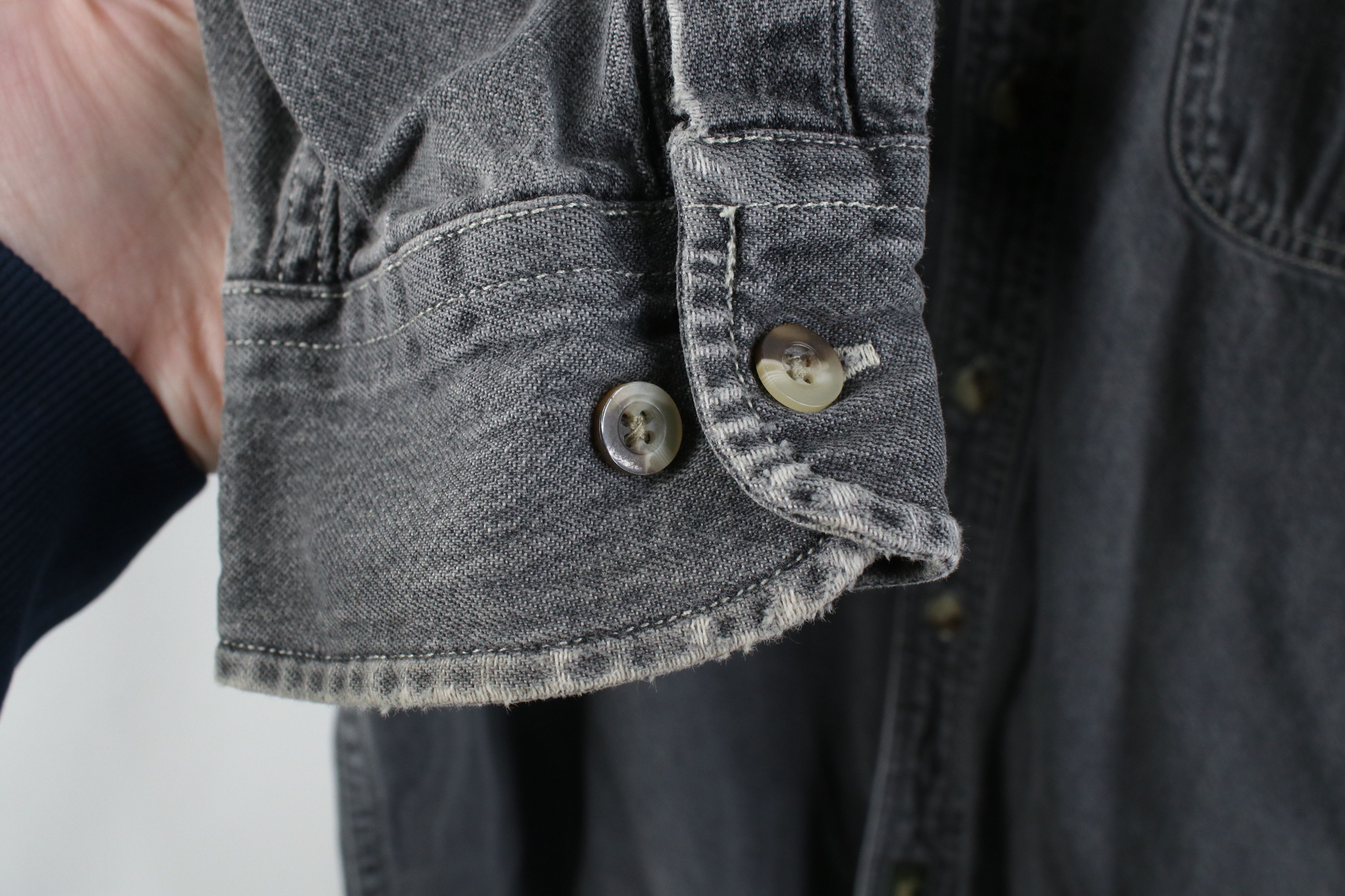 Timberland Vintage 90s Timberland Baggy Stonewash Denim Button Shirt Size US XL / EU 56 / 4 - 8 Thumbnail