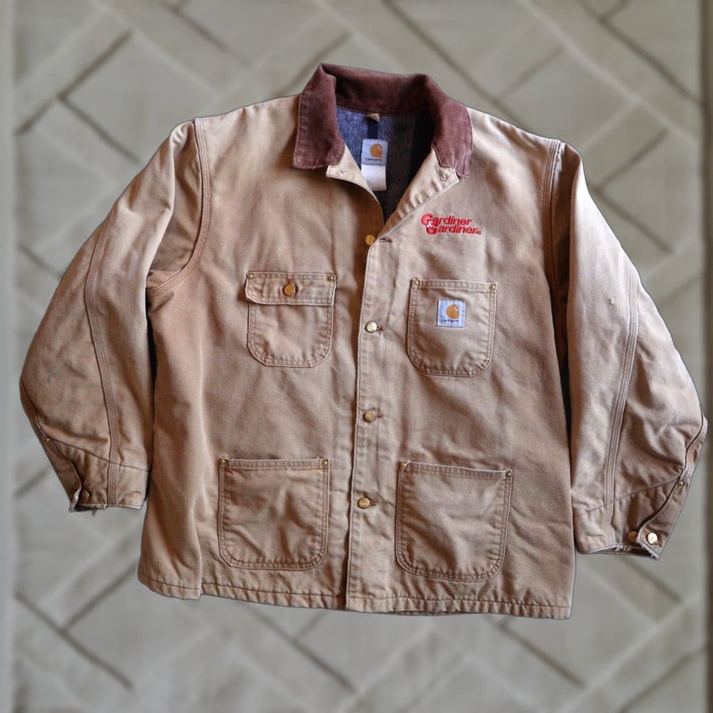 VINTAGE Carhartt Chore Jacket Men's 2XL Cotton Canvas Brown