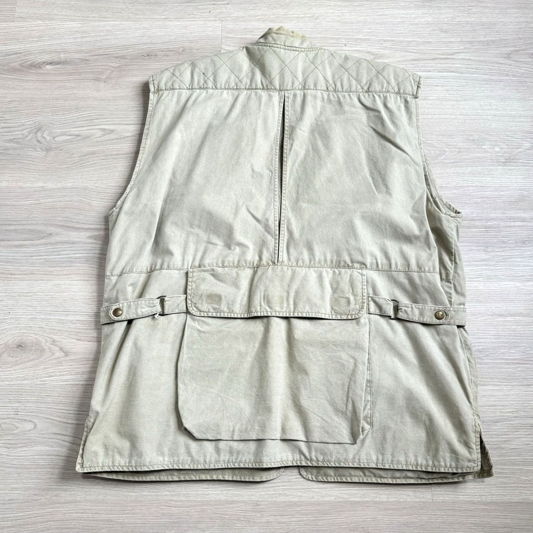Vintage VINTAGE Woolrich Vest Mens XL 90s Pockets Anorak Full Zip Cotton Lining Tan Utility Trail Fisherman Cargo Size US XL / EU 56 / 4 - 6 Thumbnail