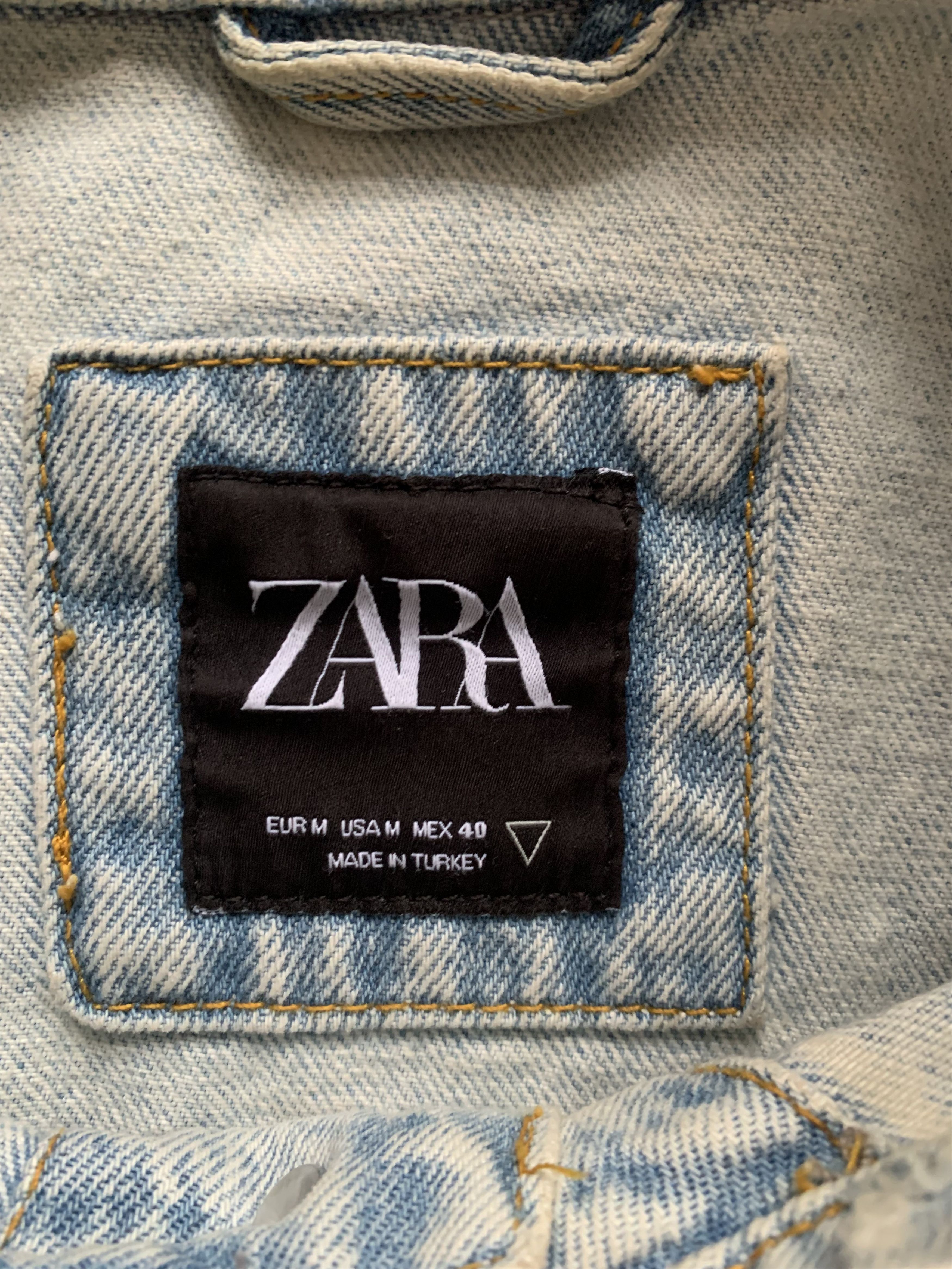 Zara ZARA Painted Graffiti Art Distressed Denim Jacket Size US M / EU 48-50 / 2 - 7 Thumbnail