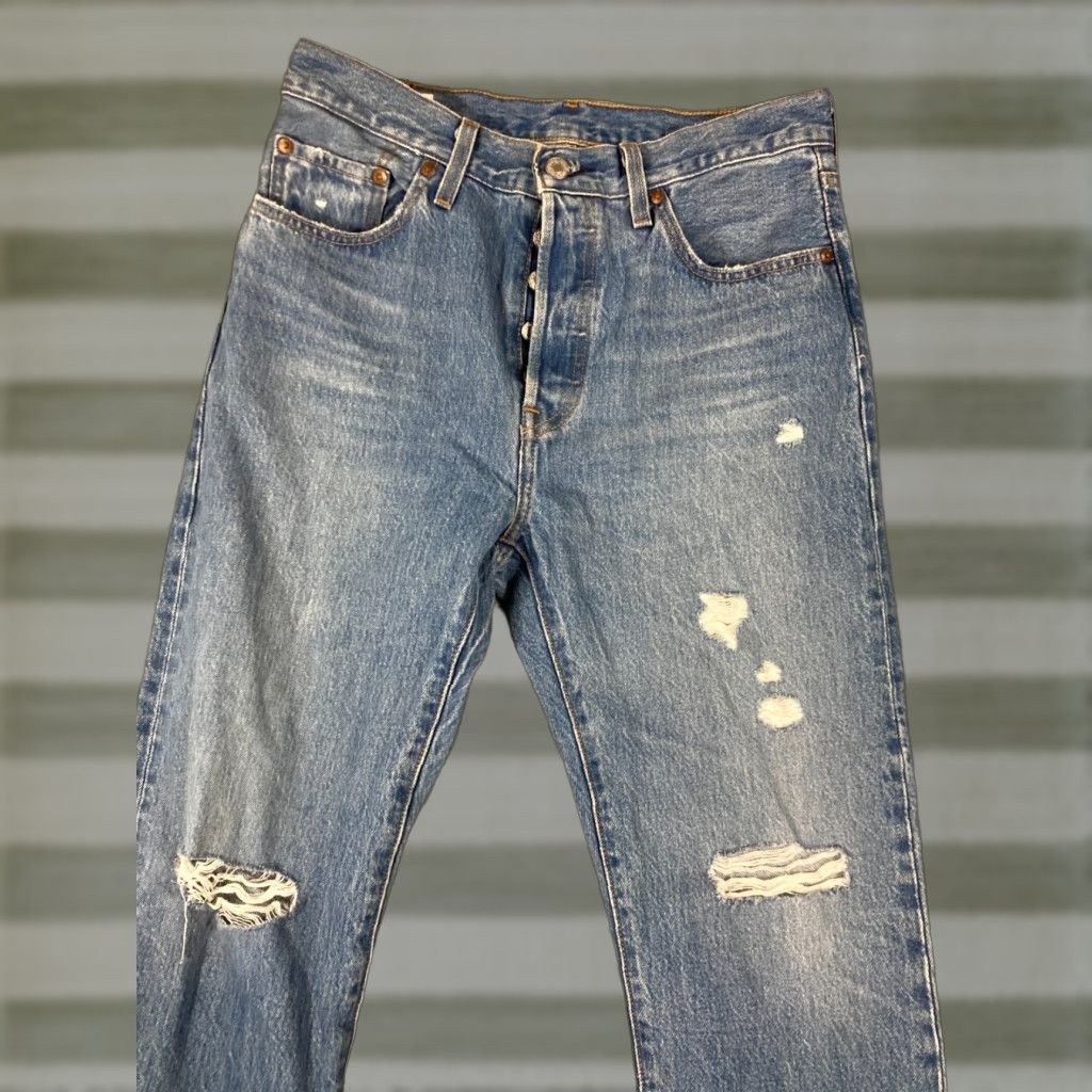 Levi's Premium 501 Jeans Mens 28X30 Blue Denim Button Fly Straight