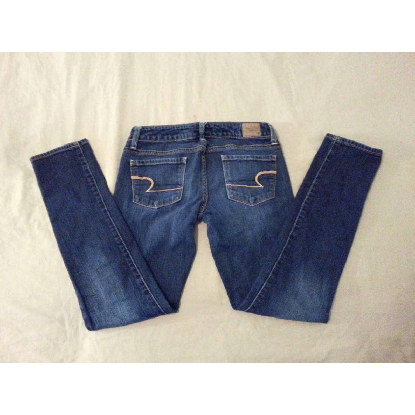 American Eagle Outfitters VINTAGE Womens American Eagle Outfitters Skinny Jeans 0 Denim Pants 26x28 Blue Slim Womens Jeans Size 25" / US 0 / IT 36 - 2 Thumbnail